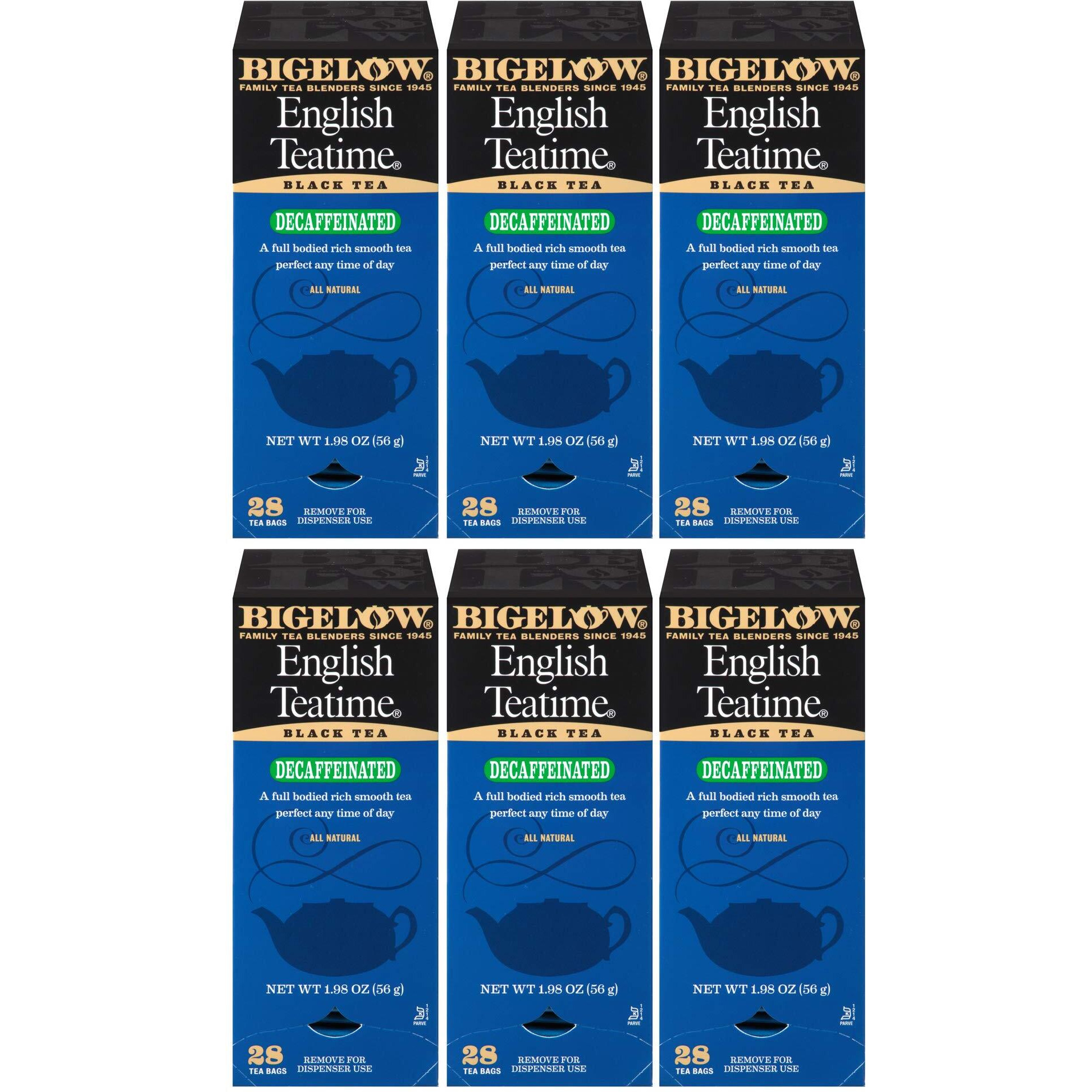 Bigelow Decaffeinated English Teatime Tea 28-Count Boxes (Pack Of 6) Premium Bagged Caffeine-Free Black Tea Antioxidant-Rich All Natural Decaffeinated Tea In Individual Foil-Wrapped Bags6