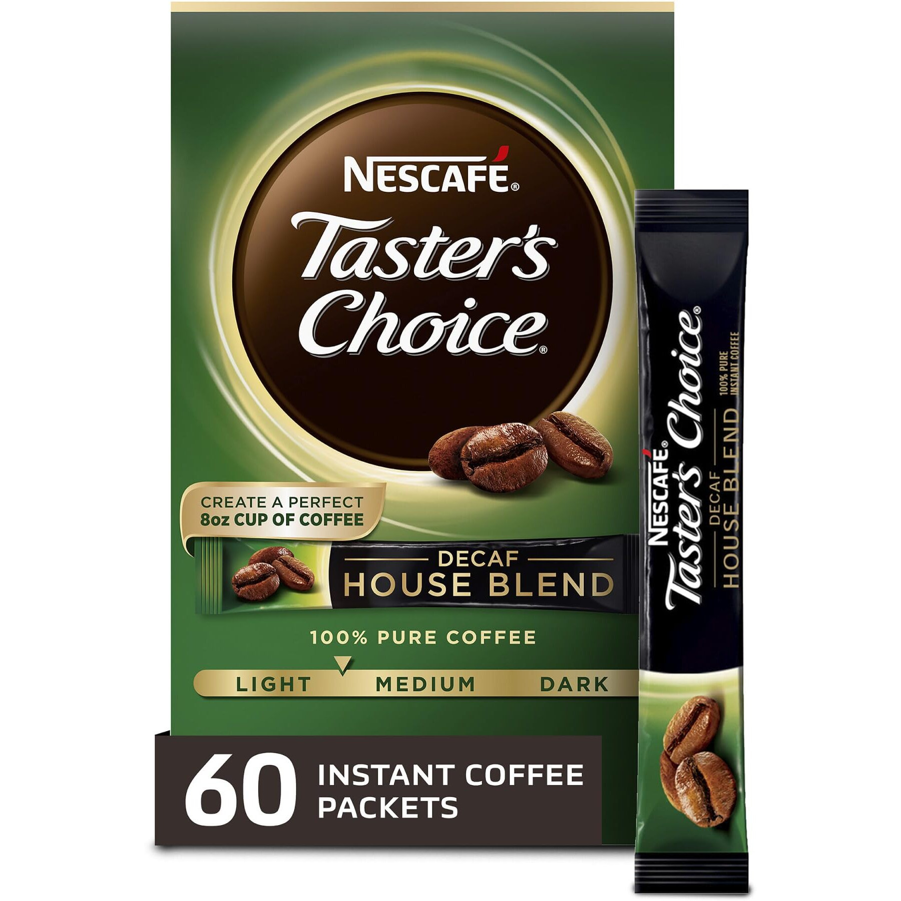 Nescafe Taster's Choice Decaf Instant Coffee, House Blend, 0.52 Ounce (Pack Of 12)