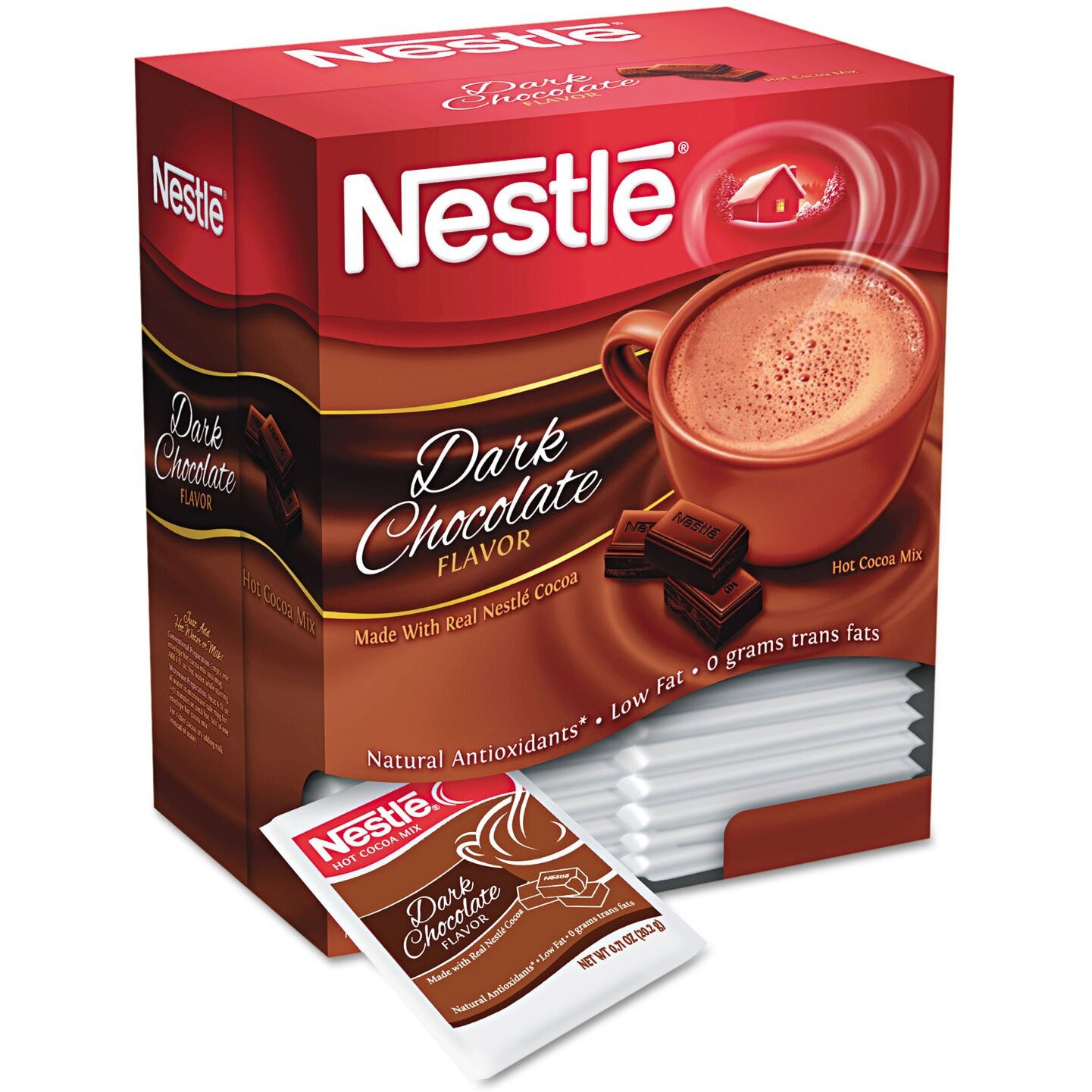 Nestl Hot Cocoa Mix, Dark Chocolate, 0.71 Oz, 50/Box