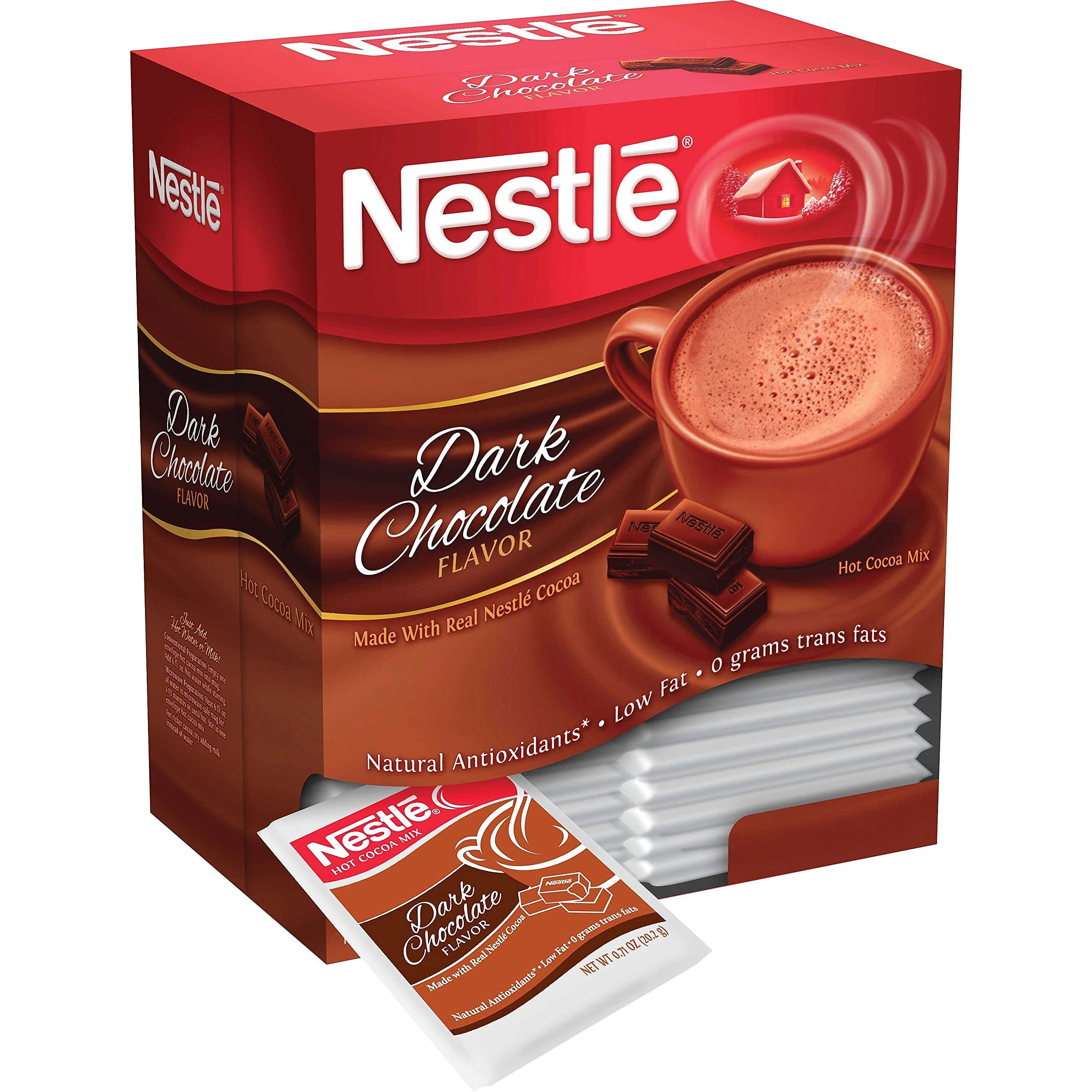 Nestl Hot Cocoa Mix, Dark Chocolate, 0.71 Oz, 50/Box