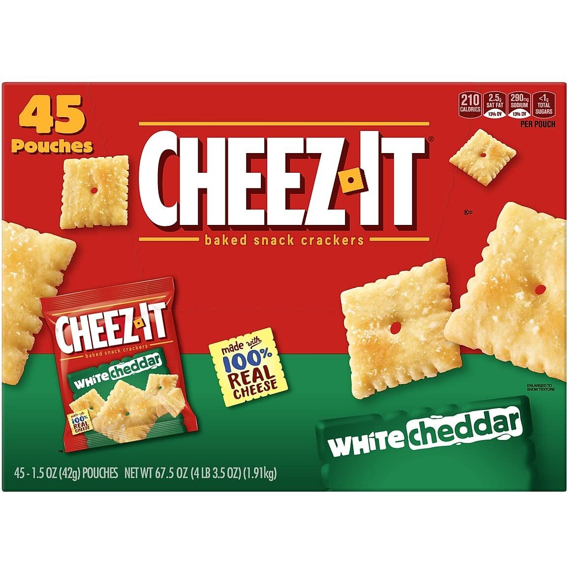 Cheez-It Baked Snack Cheese Crackers, Original, Single Serve, 1 Oz Bags (30 Count)