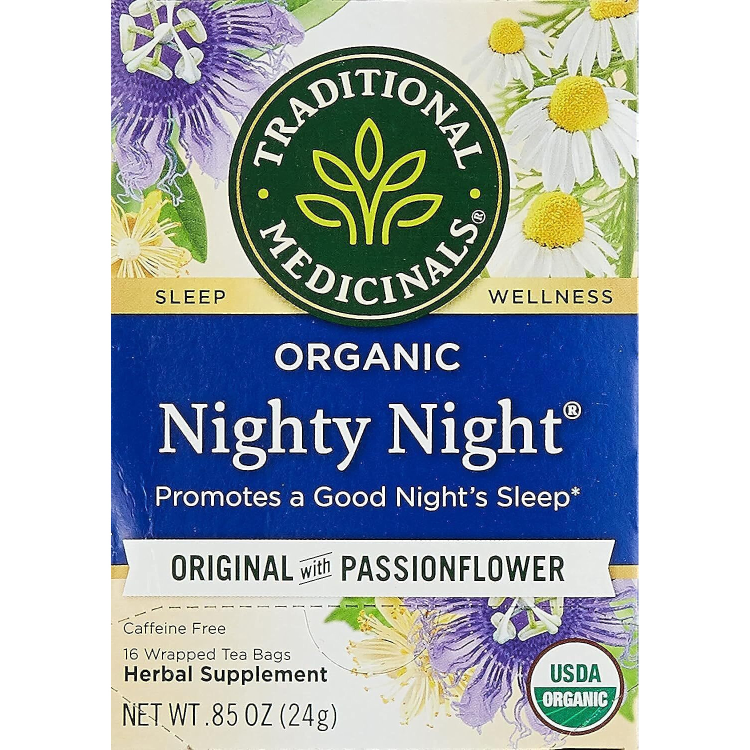 Traditional Medicinals Tea, Organic Nighty Night, Relax & Get A Good Night's Sleep, 16 Tea Bags