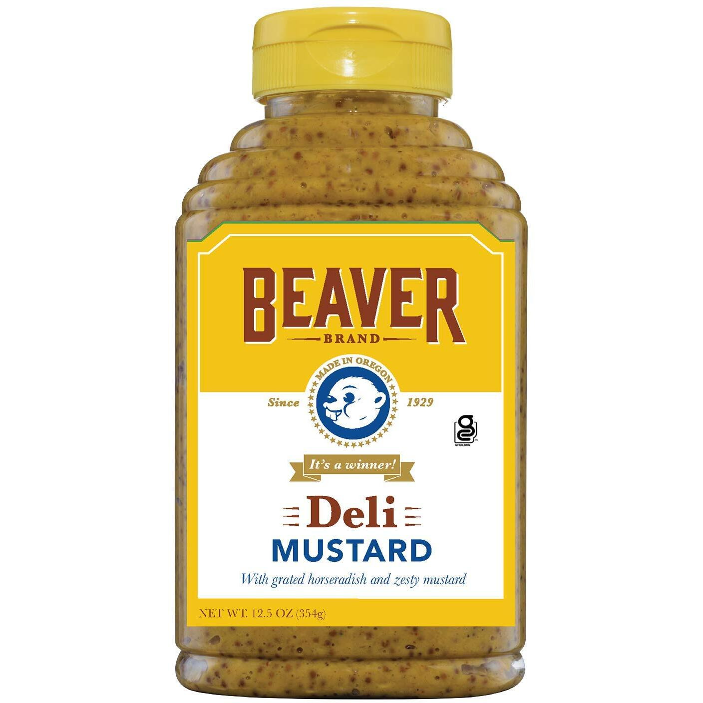 Beaver Deli Mustard, 12.5 Ounce Squeeze Bottle (Pack Of 6)