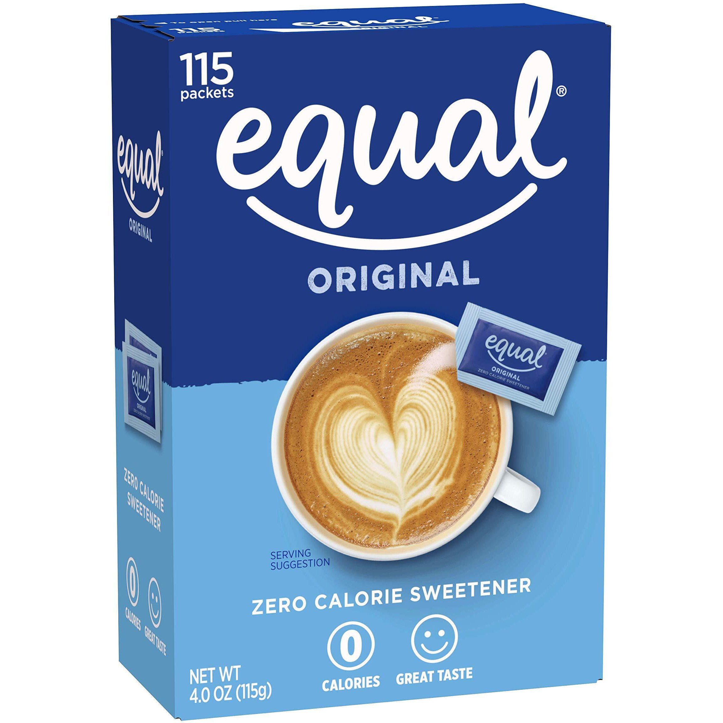 Equal 0 Calorie Sweetener, Aspartame And Acesulfame-K Sweetener Packets, Zero Calorie Sugar Alternative, Erythritol Free, 115 Ct (Pack Of 12)