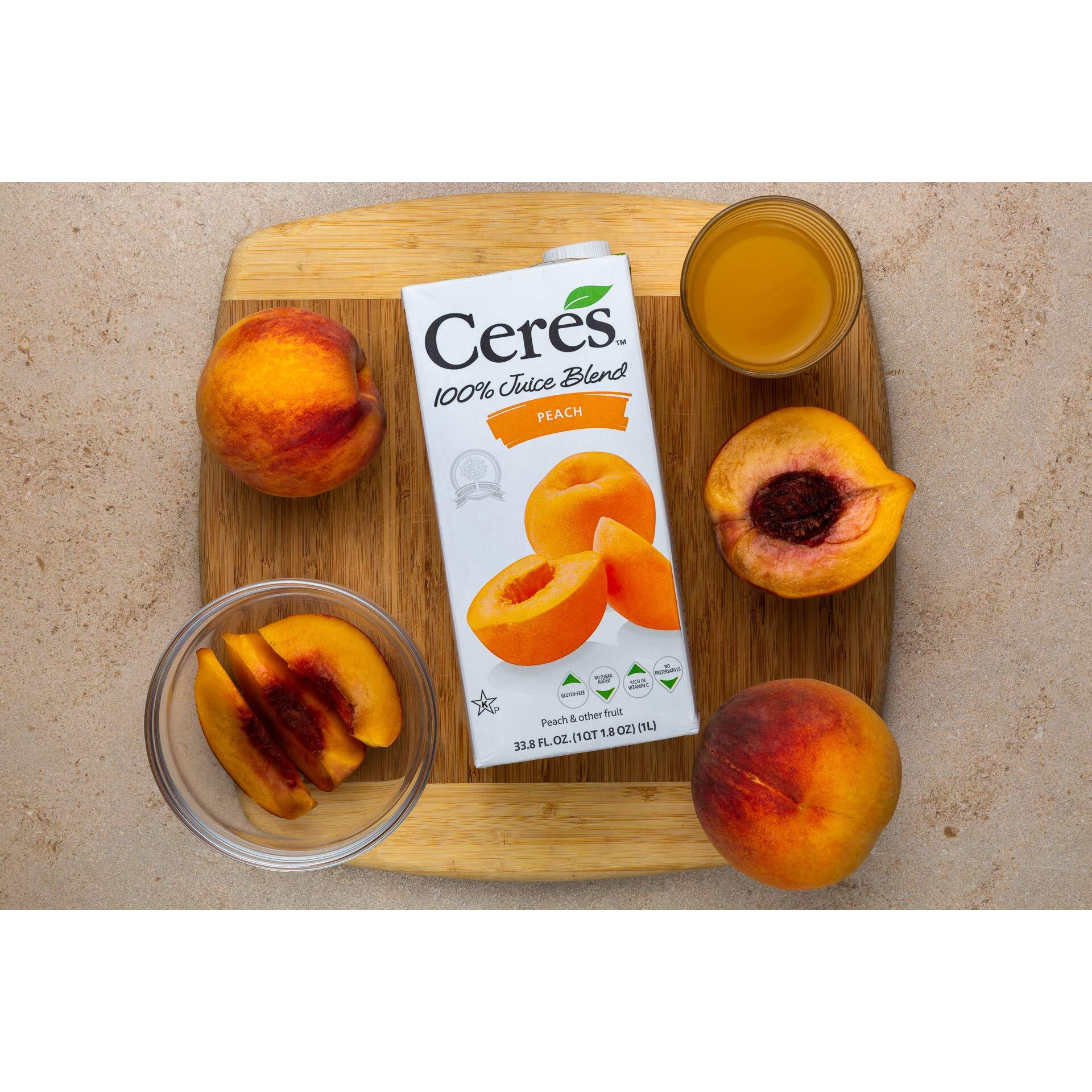 Ceres 100% All Natural Pure Fruit Juice Blend, Peach - Gluten Free, Rich In Vitamin C, No Added Sugar Or Preservatives, Cholesterol Free - 33.8 Fl Oz (Pack Of 1)