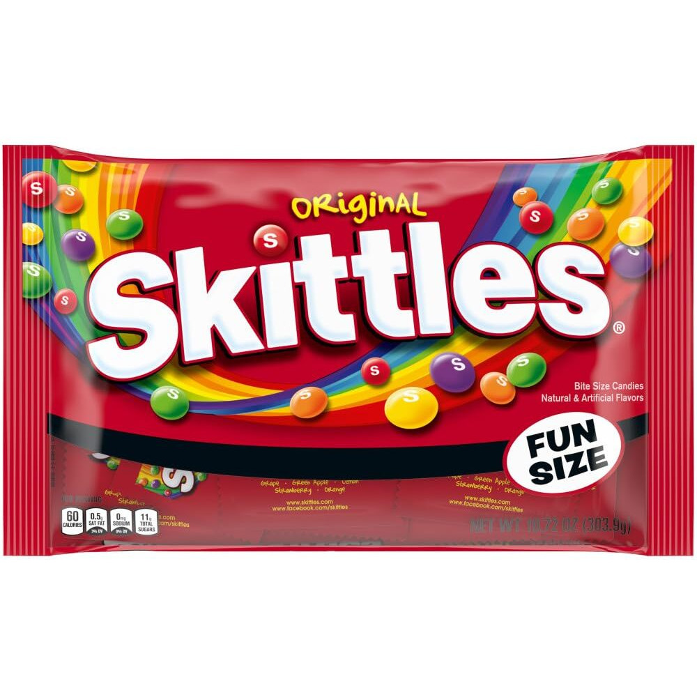 Skittles Original Chewy Candy Fun Size Candy, 10.72Oz