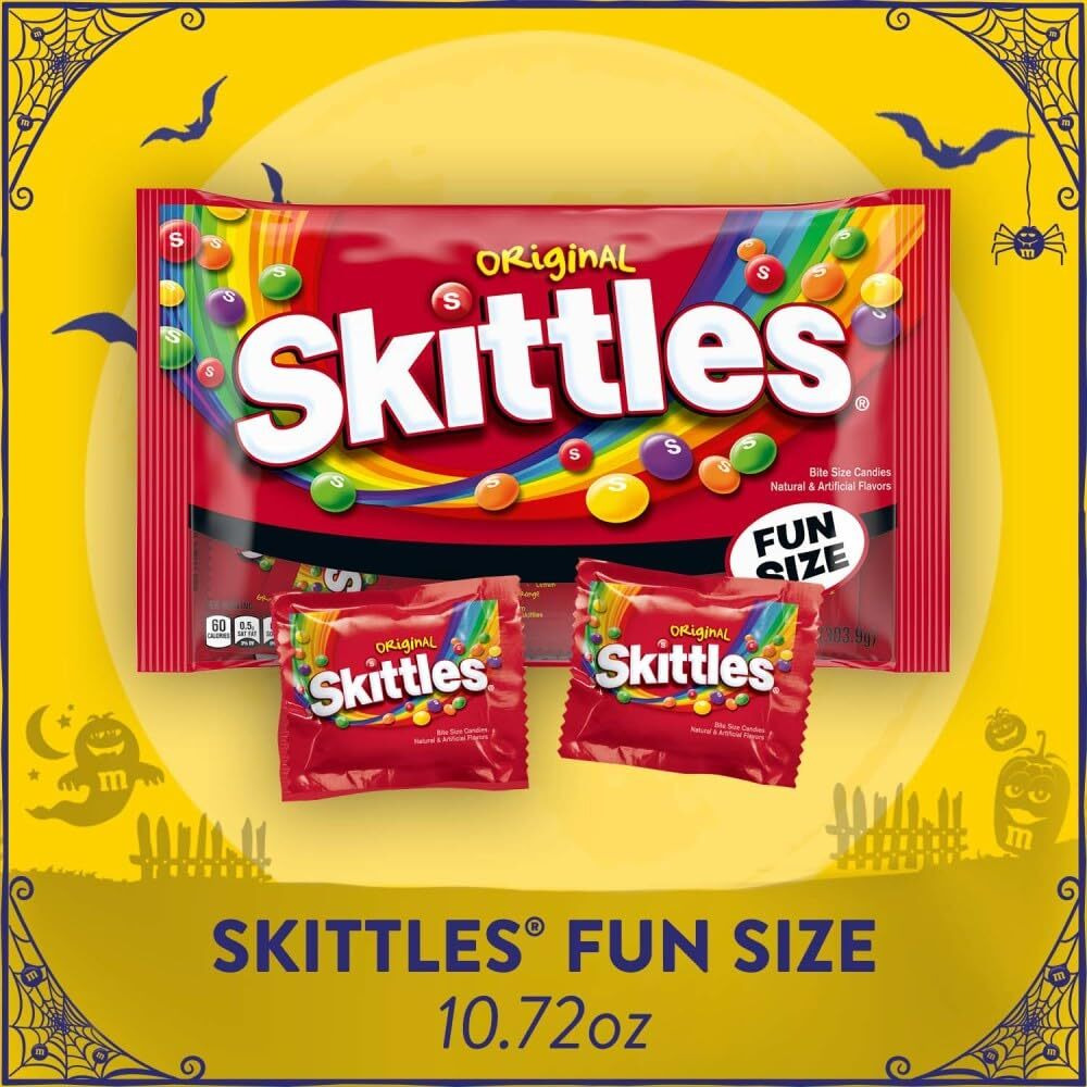Skittles Original Chewy Candy Fun Size Candy, 10.72Oz