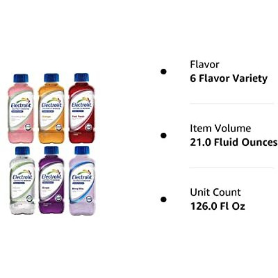 Oasis Snacks Electrolit Premium Hydration Electrolyte Beverage, Multi Flavor Variety, 21 Fl Oz (6 Flavor Variety, Pack Of 6)
