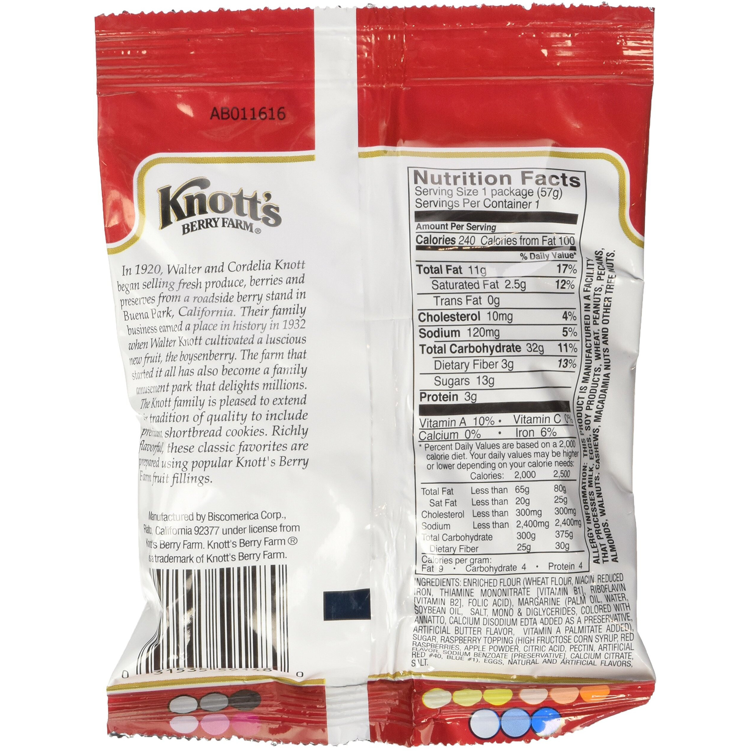 Knott's Berry Farm Raspberry Shortbread -36/2Oz