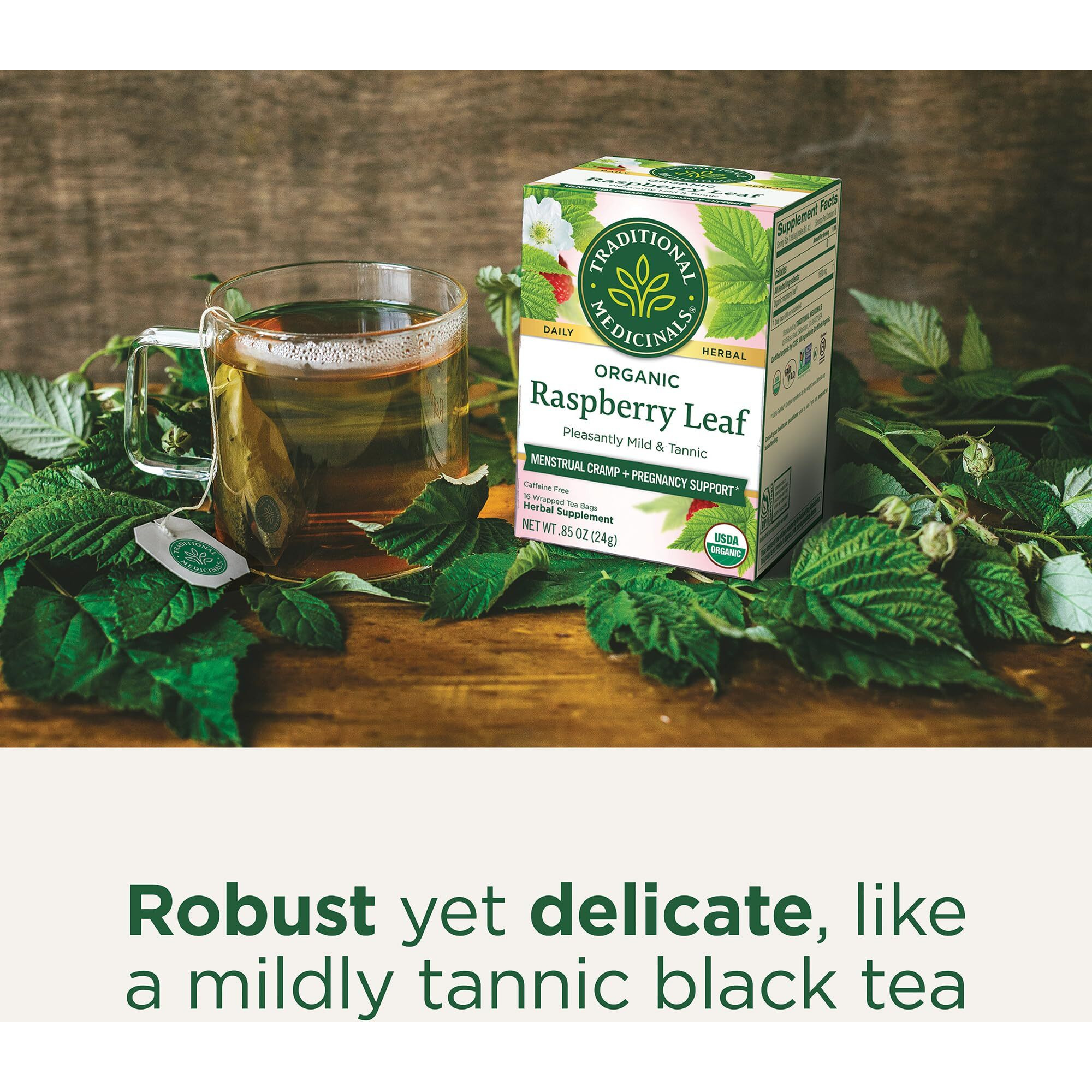 Organic Raspberry Leaf Tea, 16 Bags By Traditional Medicinals Teas