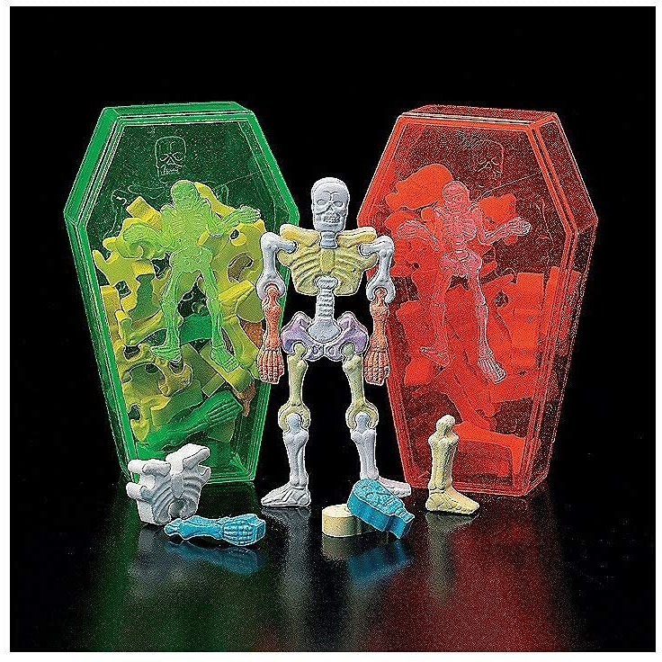 Interlocking Skeleton Bone Candy With Coffin (12 Packs) Halloween Candy