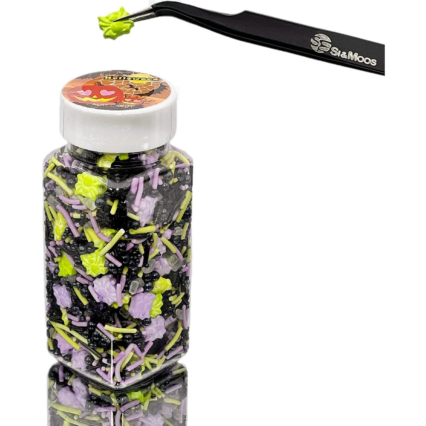 Halloween Sprinkles Spider Sprinkles For Decorating Black Purple Green Jimmies Sprinkles Halloween Spider Candy Spider Sprinkles For Cupcakes Edible Halloween Cake Decorations 3.35 Oz With Tweezers