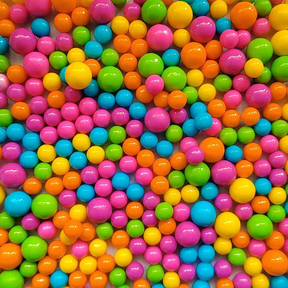 Edible Multicolour Pearl Sugar Sprinkles Candy Mixing Size Baking Cake Decorations Cupcake Toppers Cookie Decorating Wedding Party Valentine's Halloween Christmas Supplies 100G/ 3.53Oz