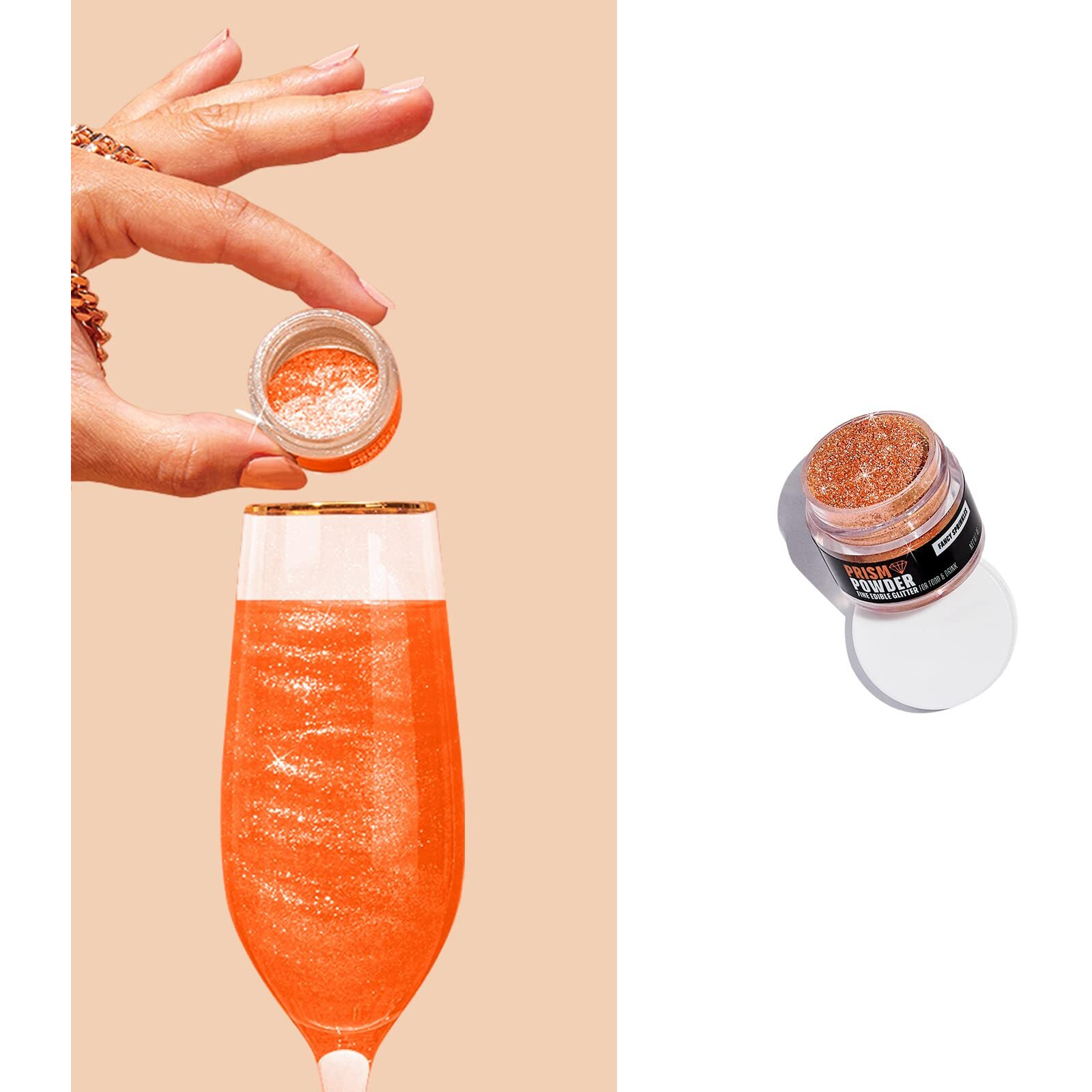 Fancy Sprinkles Halloween Season Premium Edible Glitter, 100% Edible Glitter For Sparkling Food & Drinks No Taste Or Texture (4G, Carnelian Orange)