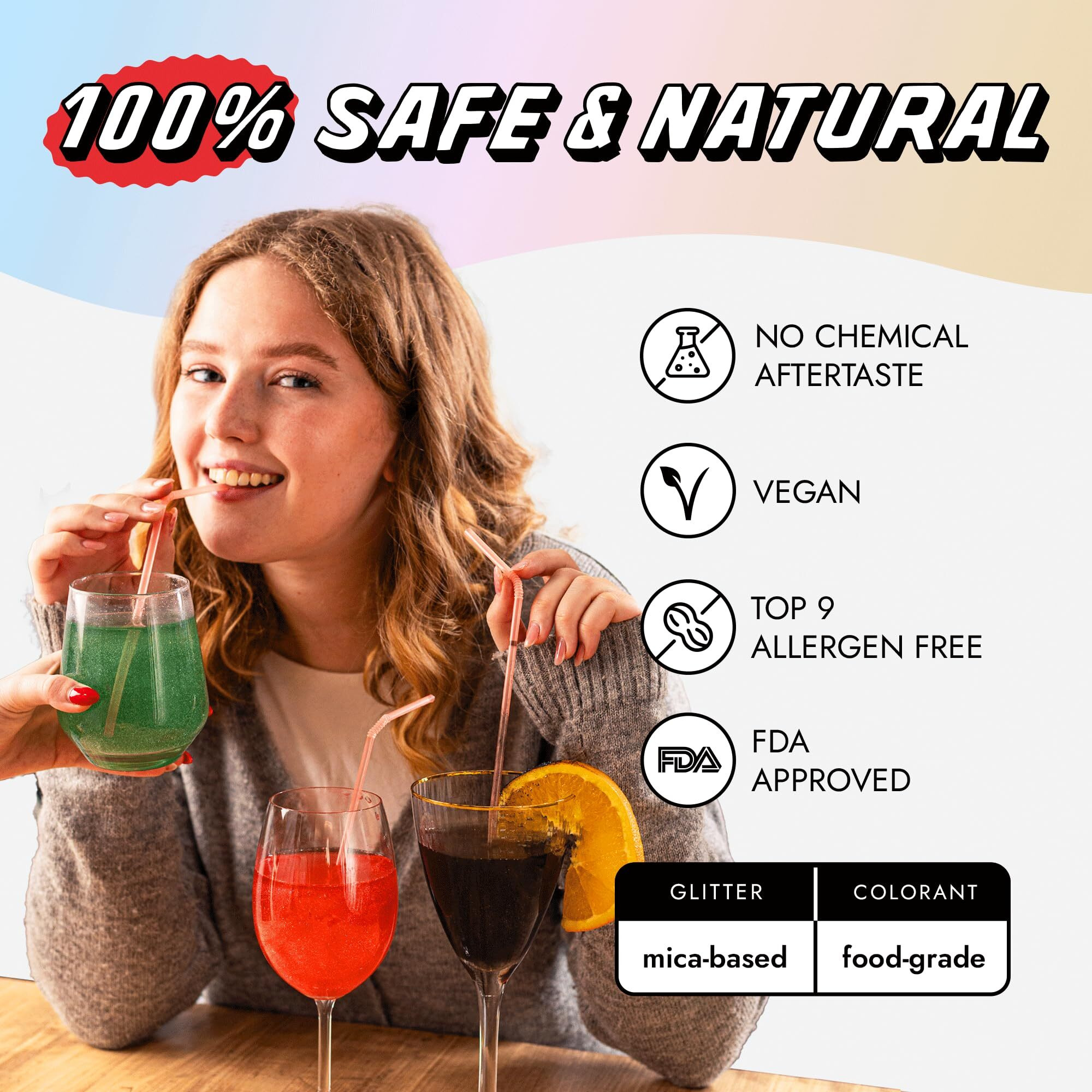 Mon  Gasque Magic Rainbow Edible Glitter For Cocktails 10G - Halloween Cocktail Glitter For Drinks - Edible Glitter Cakes - Sparkle For Edible Glitter Drinks - Edible Drink Glitter & Cake Glitter