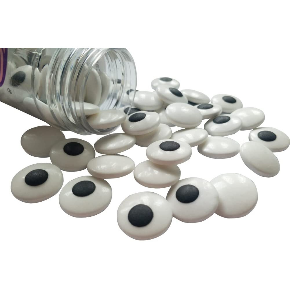 2 Bottles Candy Eyeballs Eyes Cake Cupcake Toppers Cookie Decorations,Two Size Mixed, Edible Dessert Sprinkles For Halloween Christmas Cake Cupcakes Decoration