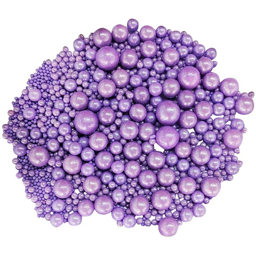 Edible Purple Sugar Pearls Candy Sprinkles 120G/ 4.23Ounce Baking Cake Sprinkles Cupcake And Cake Topper Cookie Decorations Wedding Party Valentines Halloween Christmas Supplies