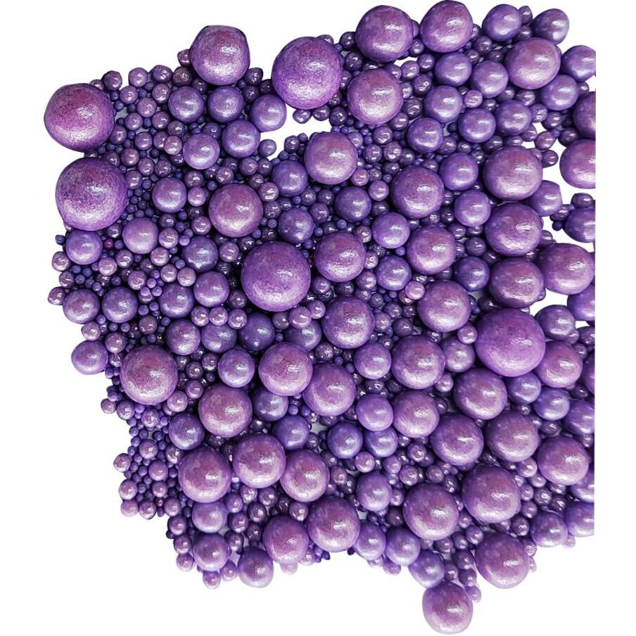 Edible Purple Sugar Pearls Candy Sprinkles 120G/ 4.23Ounce Baking Cake Sprinkles Cupcake And Cake Topper Cookie Decorations Wedding Party Valentines Halloween Christmas Supplies