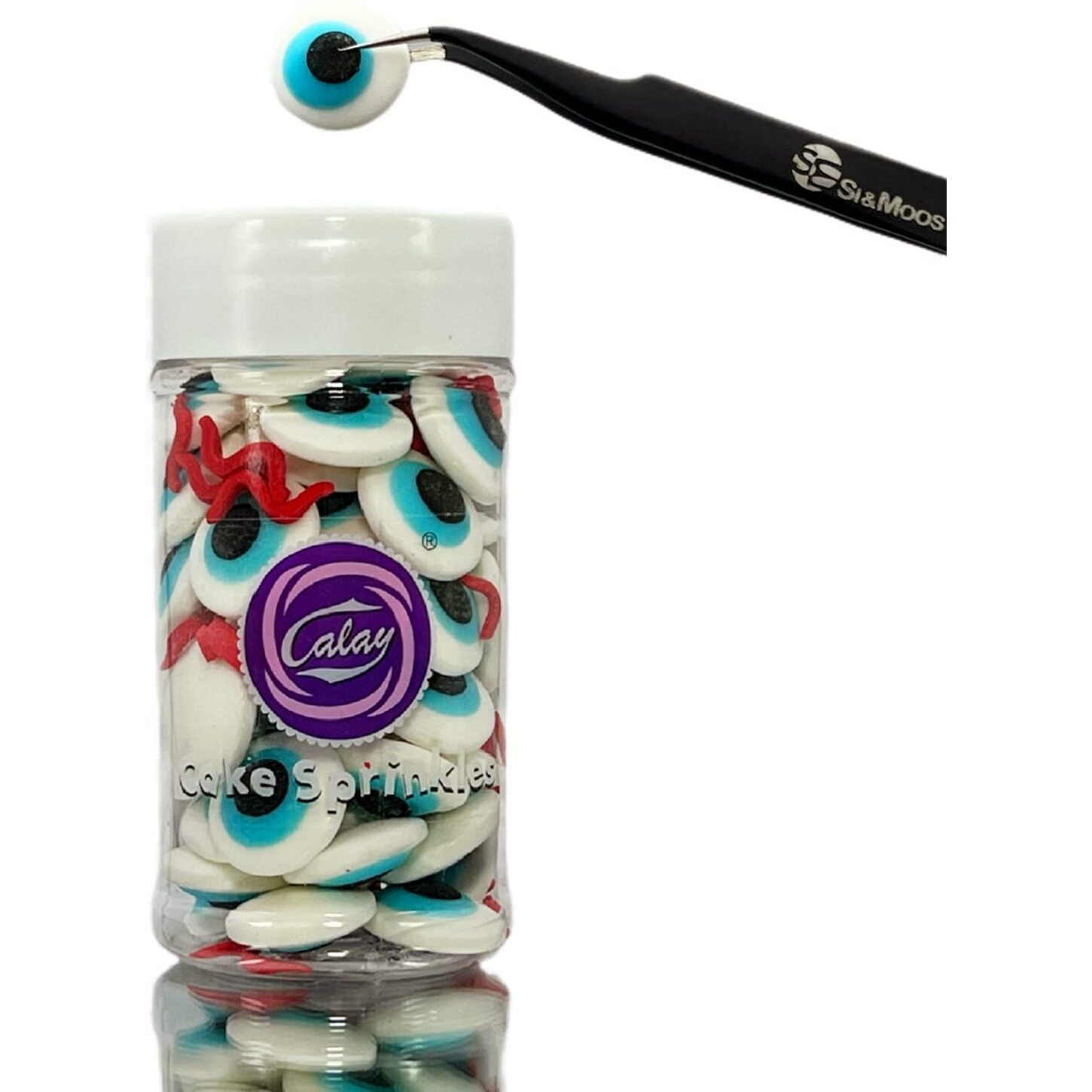 Blue Candy Eyes For Decorating Big Blue Eyeball Sprinkles Blue Googly Eyes Edible Blue Eyeballs For Cupcakes Blue Eyes Edible Large Candy Eyeballs Halloween Eyes Sprinkles 2.75 Oz With Tweezers