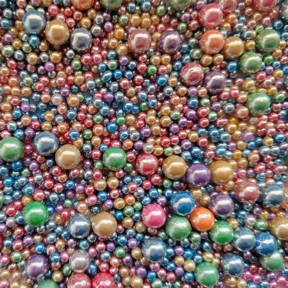 Edible Light Colorful Sugar Pearls Candy Sprinkles 120G/ 4.23Ounce Baking Cake Sprinkles Cupcake And Cake Topper Cookie Decorations Wedding Party Valentines Halloween Christmas Supplies