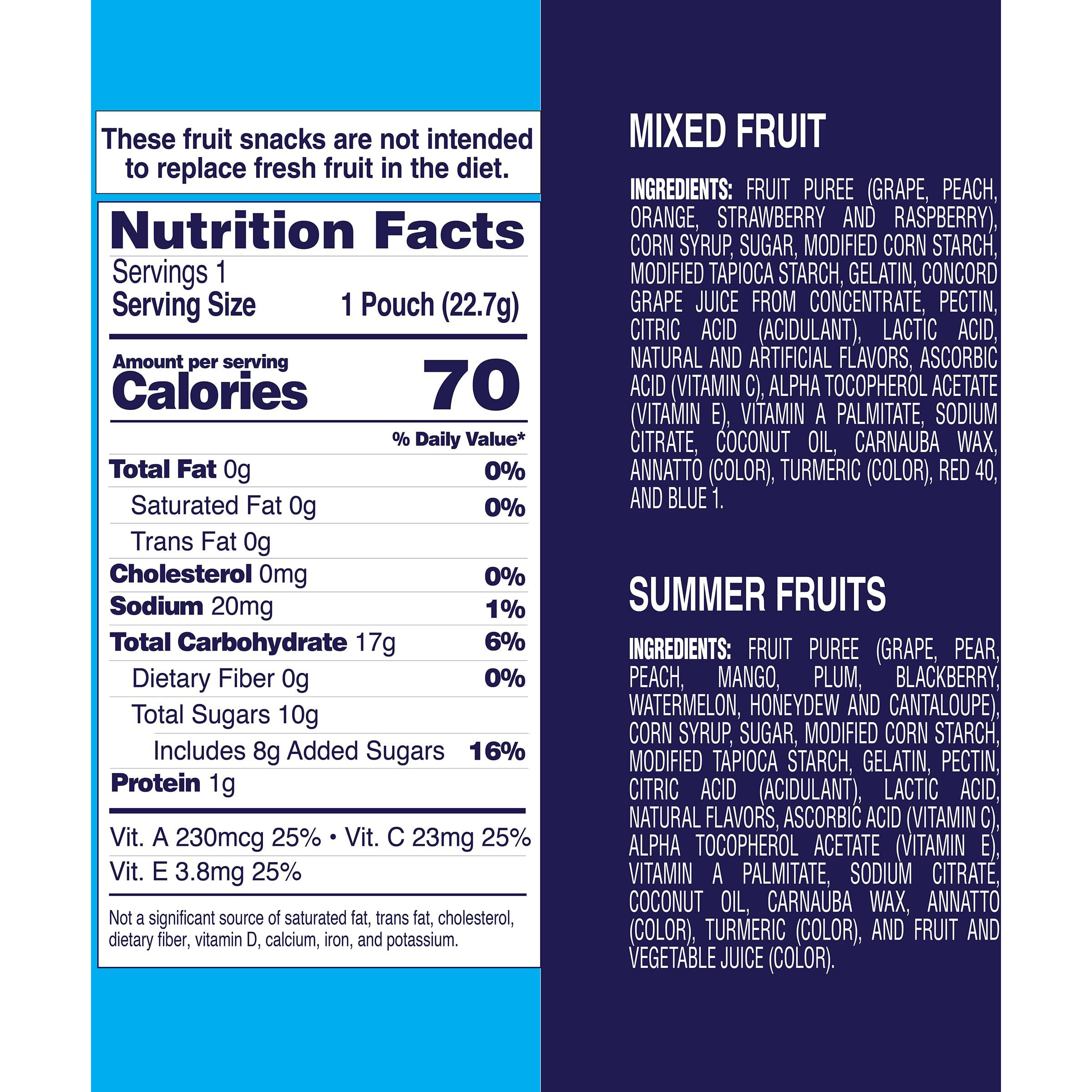 Welch's Fruit Snacks, Mixed Fruit & Summer Fruits Variety Pack, Perfect Halloween Candy Bulk Pack, Gluten Free, 0.8 Oz Individual Single Serve Bags (Pack Of 60)