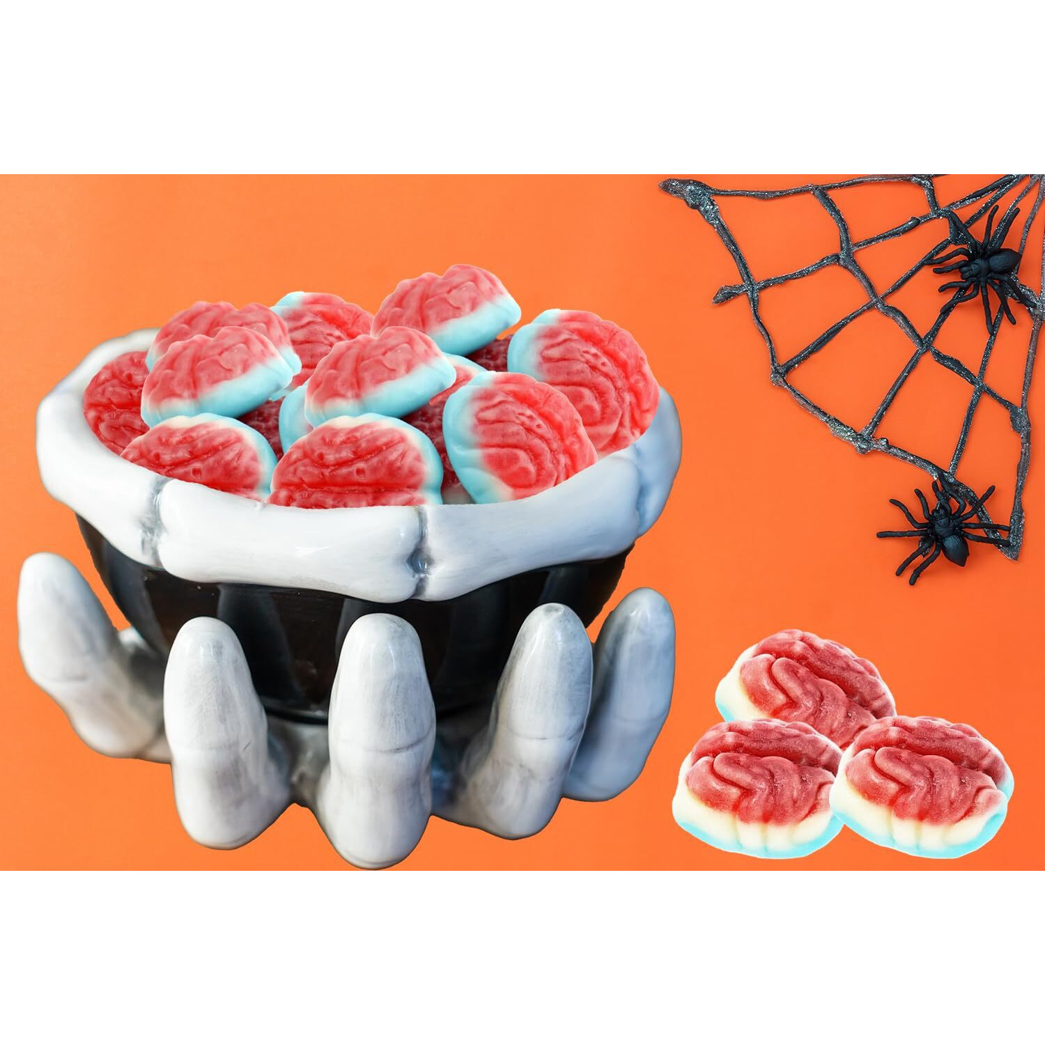 Fruidles Halloween Gummy Brains Candy, Trick-Or-Treat Party Bag Fillers, Party Favor (2.2 Pounds)