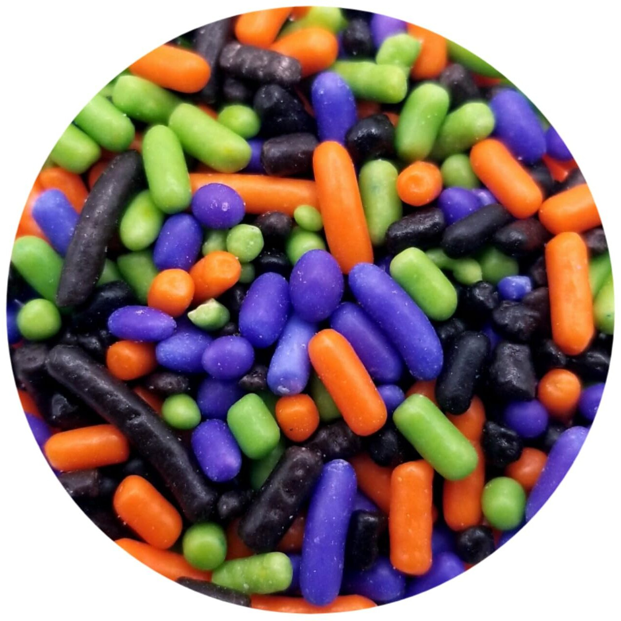 Ncs Halloween Mix - Orange, Purple, Lime Green And Black Edible Jimmies Sprinkles, 8 Ounces - Great For Cupcakes, Cookies, Cakes, Cakes Pops, Donuts