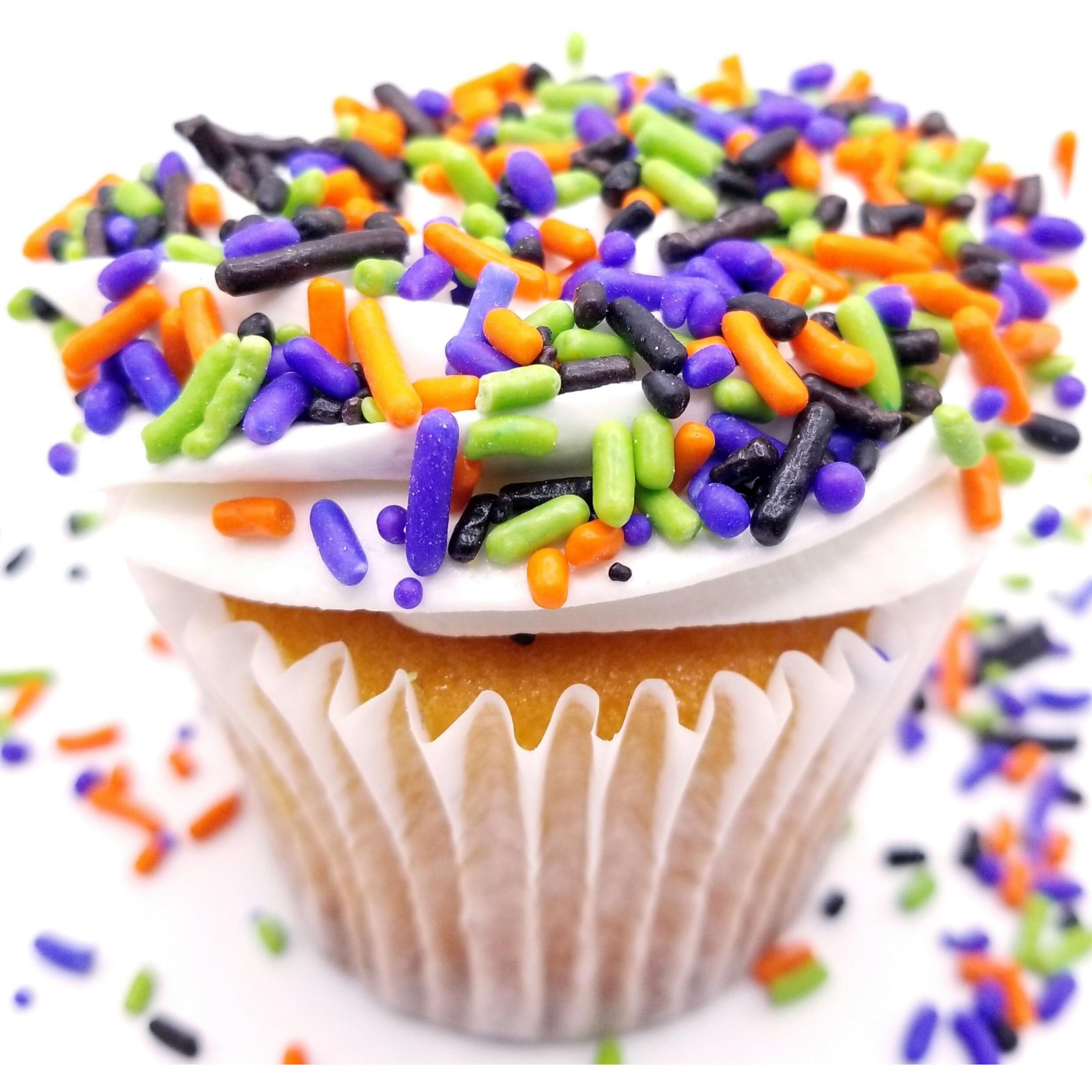 Ncs Halloween Mix - Orange, Purple, Lime Green And Black Edible Jimmies Sprinkles, 8 Ounces - Great For Cupcakes, Cookies, Cakes, Cakes Pops, Donuts