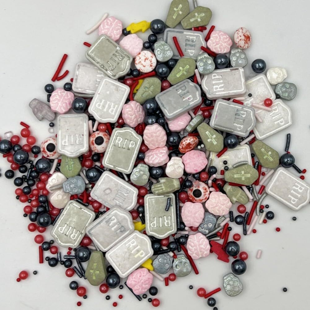 1 Bottle Edible Lightning And Palm Mixing Sprinkles 3.53Oz/ 100G | Edible Cake Cupcake Sprinkles For Decorating | Cookie And Ice Cream Topper Decorations Halloween Sprinkles