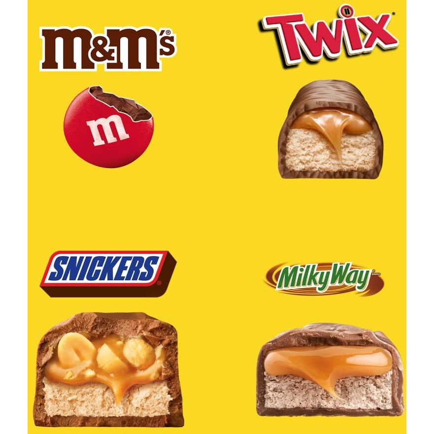 Snickers, M&M's Milk Chocolate, Milky Way & Twix Fun Size Halloween Chocolate Candy Variety Pack, 75 Ct Bulk Bag
