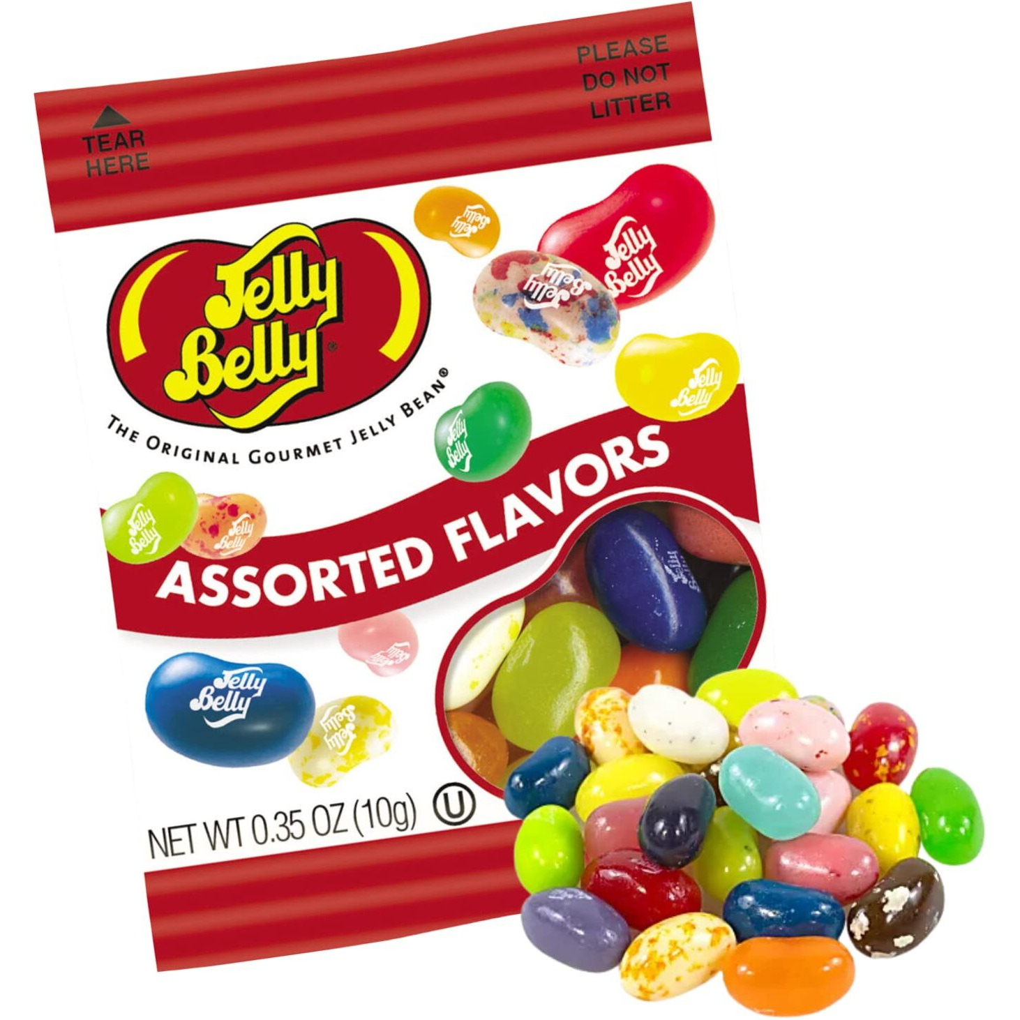 20 Mini Packs Of Assorted Flavor Jelly Beans, Individually Bagged For Halloween Or Birthday Party Favors, Bulk Chewy Candy, Pack Of 20