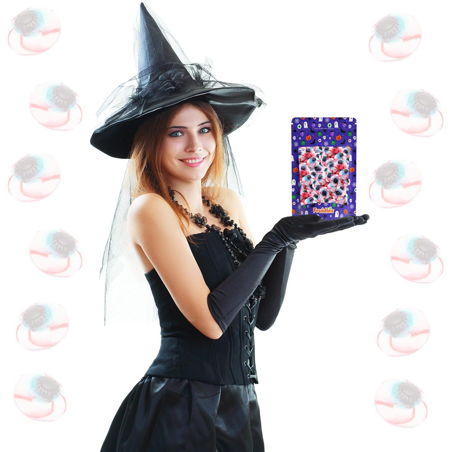 Fruidles Gummy Eyeballs Halloween Candy, Trick-Or-Treat Party Bag Fillers, Party Favor (1 Pound)