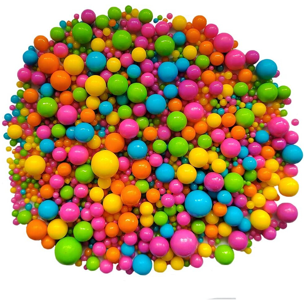 Edible Rainbow Sugar Pearls Candy Sprinkles 120G/ 4.23Ounce Baking Cake Sprinkles Cupcake And Cake Topper Cookie Decorations Wedding Party Valentines Halloween Christmas Supplies
