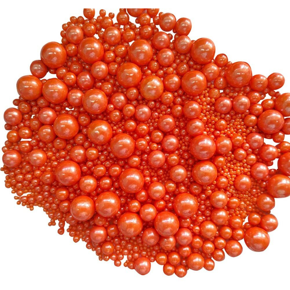Edible Orange Sugar Pearls Candy Sprinkles 120G/ 4.23Ounce Baking Cake Sprinkles Cupcake And Cake Topper Cookie Decorations Wedding Party Valentines Halloween Christmas Supplies