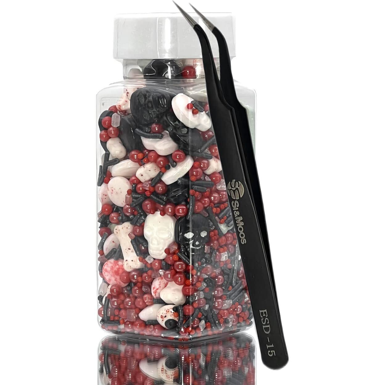 Halloween Tombstone Candy Sprinkles Halloween Decorating Candy Bones Bloody Candy Eyeballs Edible Skull Cake Decorations Kosher Halloween Cupcake Topper Edible Halloween Sprinkles 3.35 Oz With Tweezers