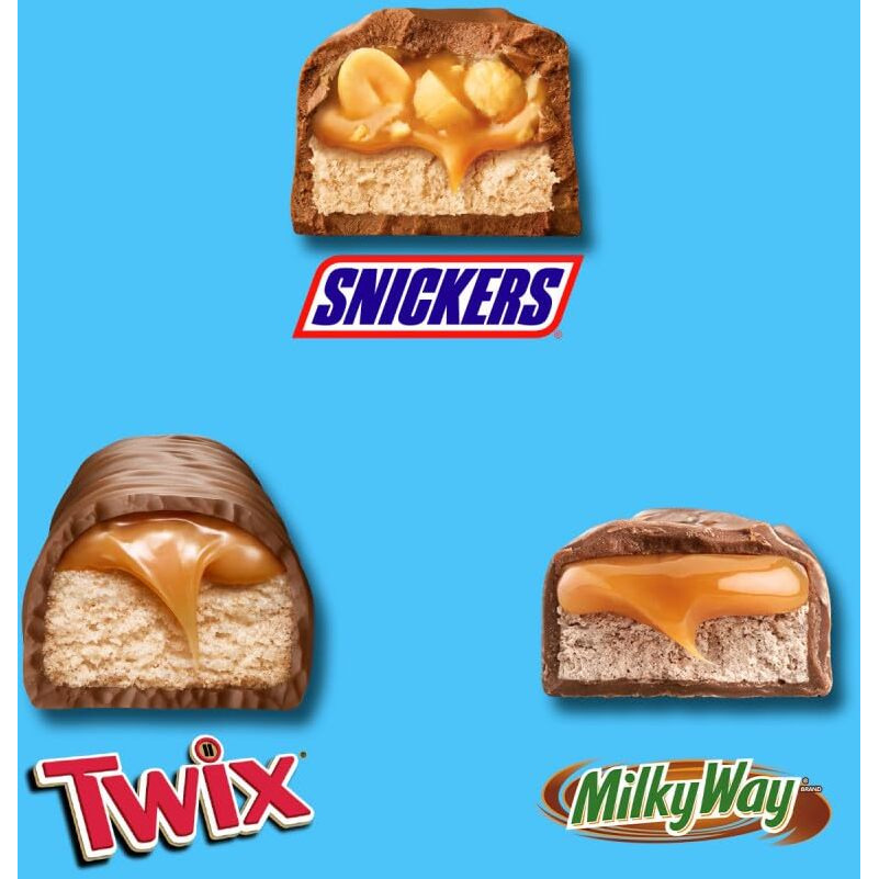Snickers, Twix, & Milky Way Minis Halloween Chocolate Candy Bars Variety Pack, 150 Ct Bulk Bag