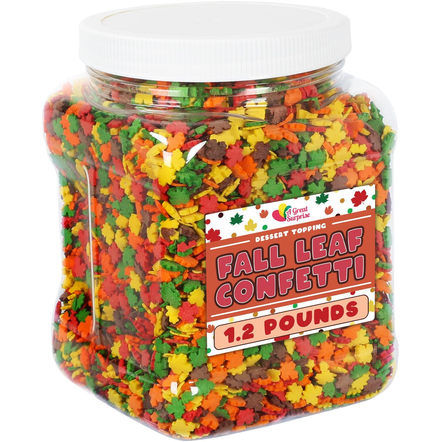 Fall Sprinkles - 1.2 Pounds - Bulk Halloween Sprinkles - Fall Leaf Sprinkles For Baking - Autumn Leaf Sprinkles - Thanksgiving Sprinkles For Cupcakes, Cookies, Cake Decorating