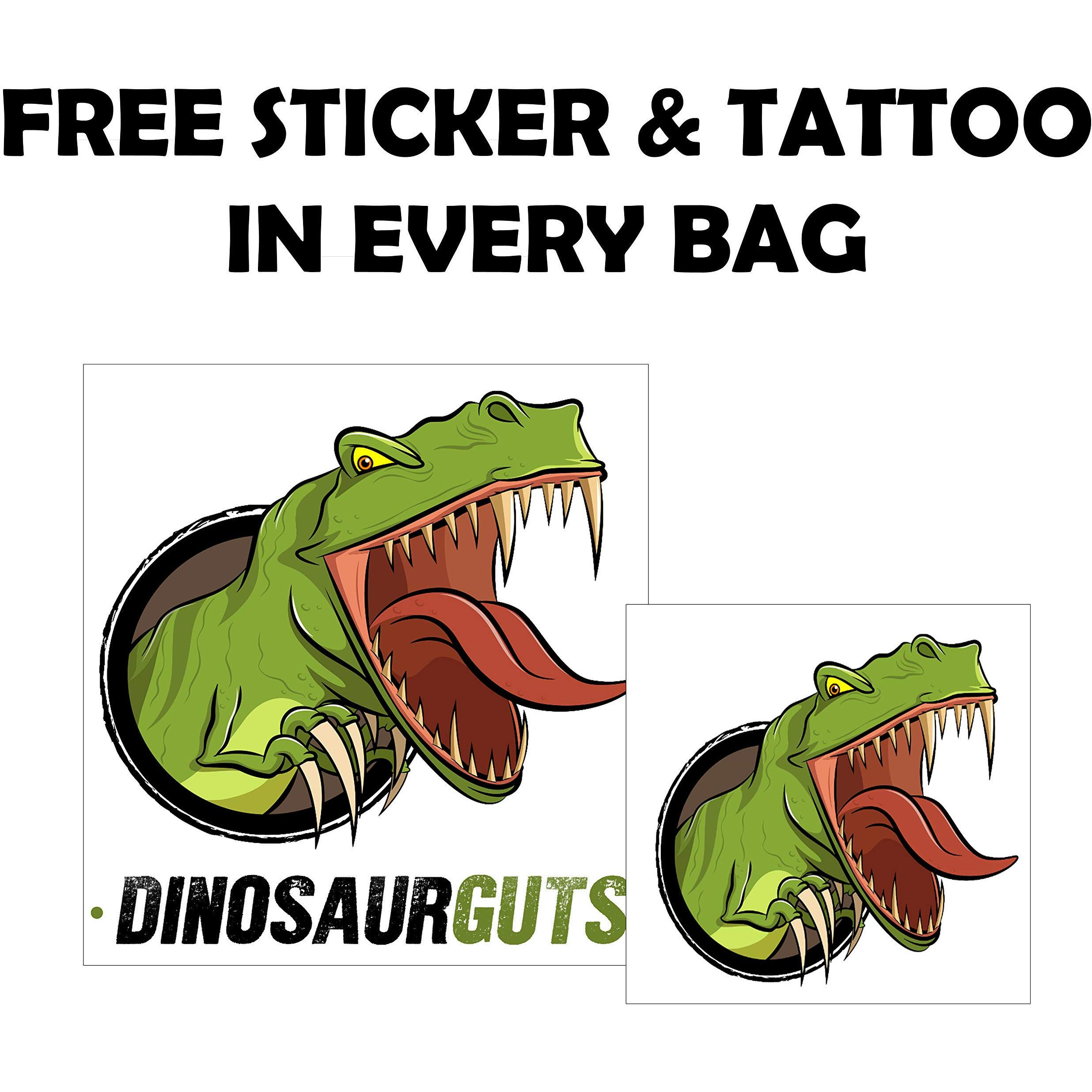 Dinosaur Guts Mixed Fruity Flavored Dinosaur Shapes Fun Unique Halloween Candy Gag Gift For Birthday Girls, Boys, Kids & Teens (5.5 Ounces)