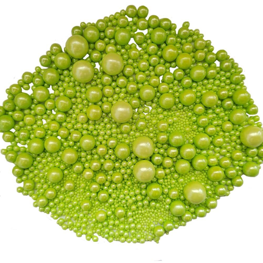 Edible Green Sugar Pearls Candy Sprinkles 120G/ 4.23Ounce Baking Cake Sprinkles Cupcake And Cake Topper Cookie Decorations Wedding Party Valentines Halloween Christmas Supplies