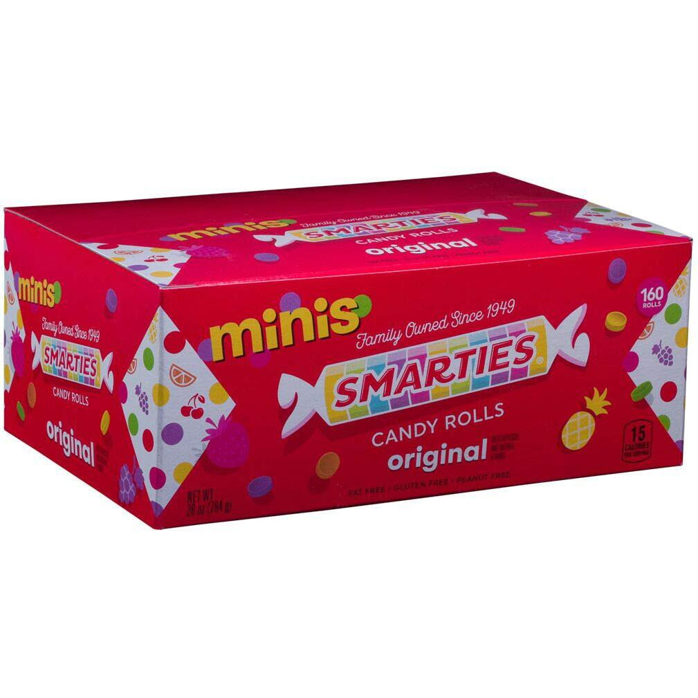 Smarties Candy Rolls Original Flavor Bulk Gluten Free & Vegan Delight Classic Sweetness From Family Owned Since 1949 Peanut Free Dairy Free Perfect Halloween Treat - 28 Ounces (160 Counts)