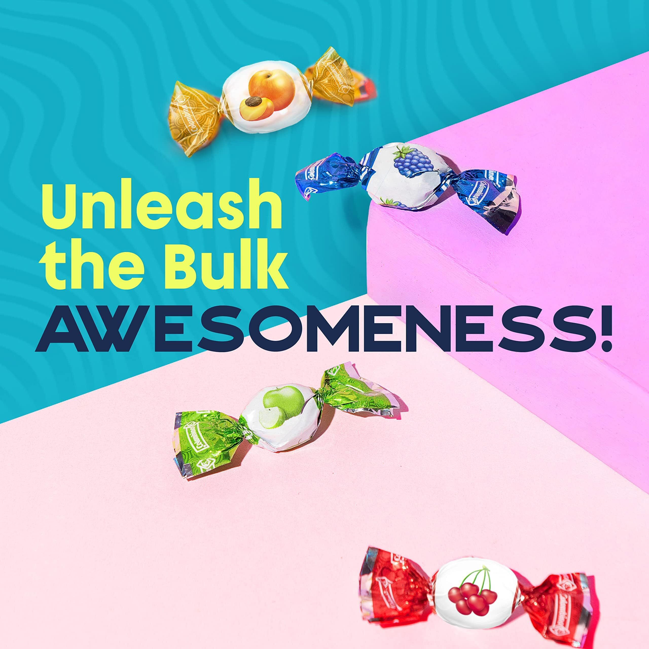 Colombina Delicate Fruit Drops, 4 Assorted Fruit Candy Flavors, Individually Wrapped, Ideal For Easter, Halloween, And Christmas, 2.2Lbs (Pack Of 4)