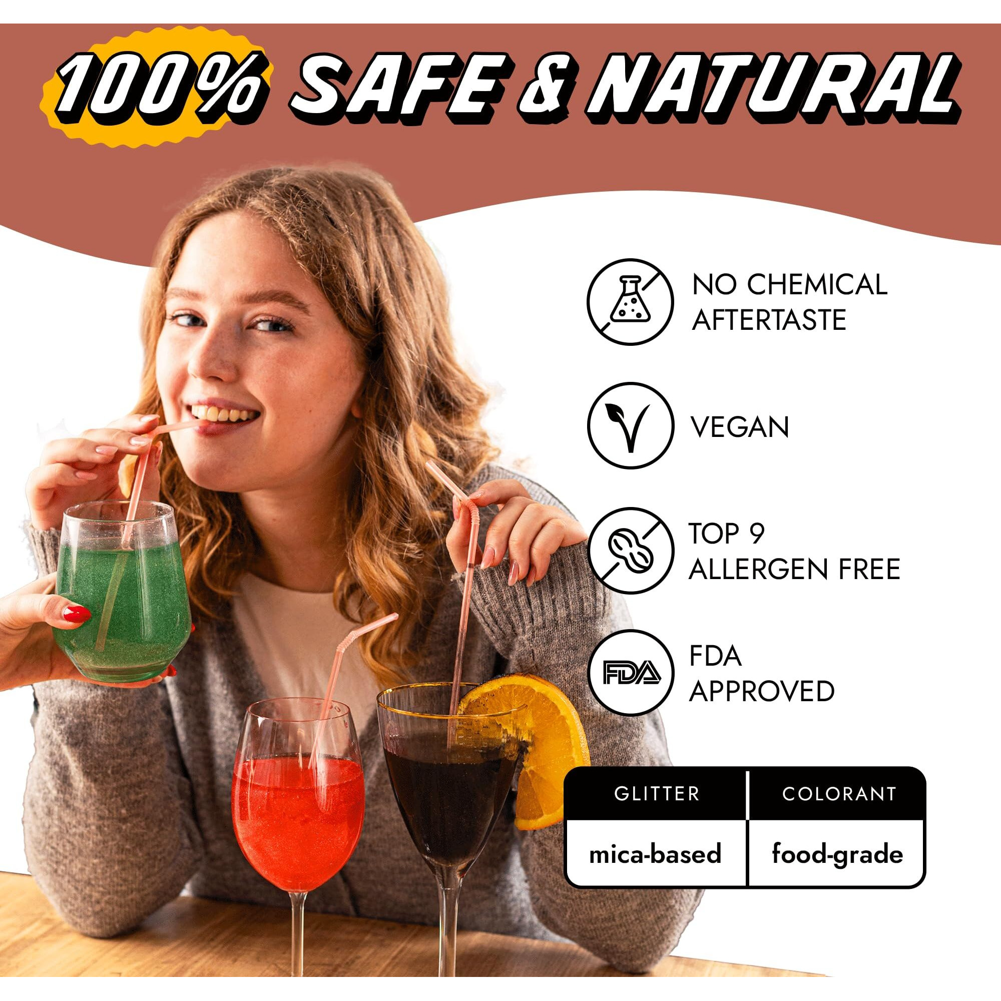 Mon  Gasque Rose Gold Edible Glitter For Cocktails 10G - Halloween Edible Rose Gold Glitter - Rose Gold Spirnkles Edible - Rose Gold Food Coloring & Rose Gold Sprinkles For Cupcakes - Drink Glitter