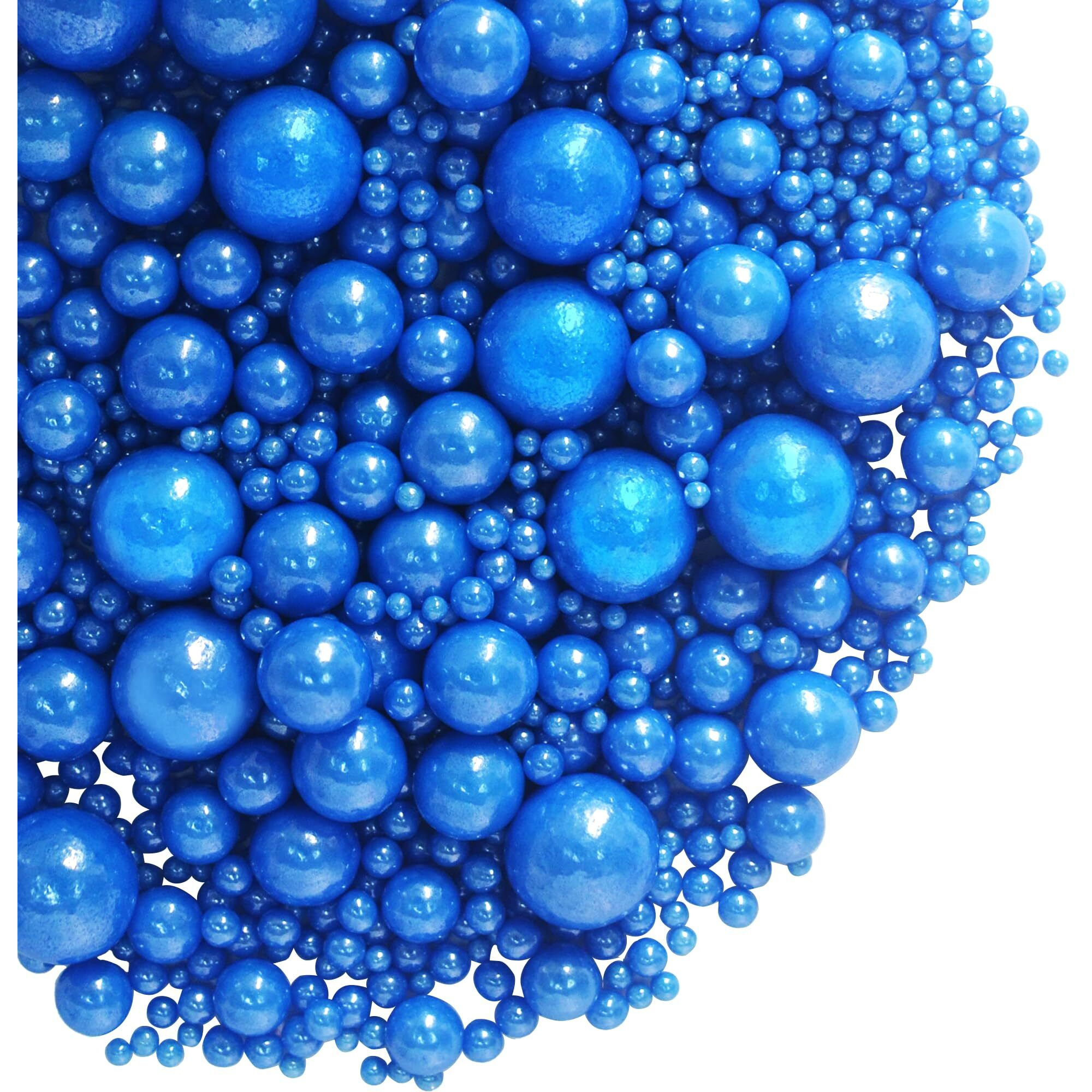 Blue Sprinkles Edible Pearls For Cake Decorating Royal Navy Blue Pearl Sprinkles 120G/ 4.23Ounce Cake Sprinkles Cupcake And Cake Topper Cookie Baking Decorations Wedding Halloween Christmas Supplies