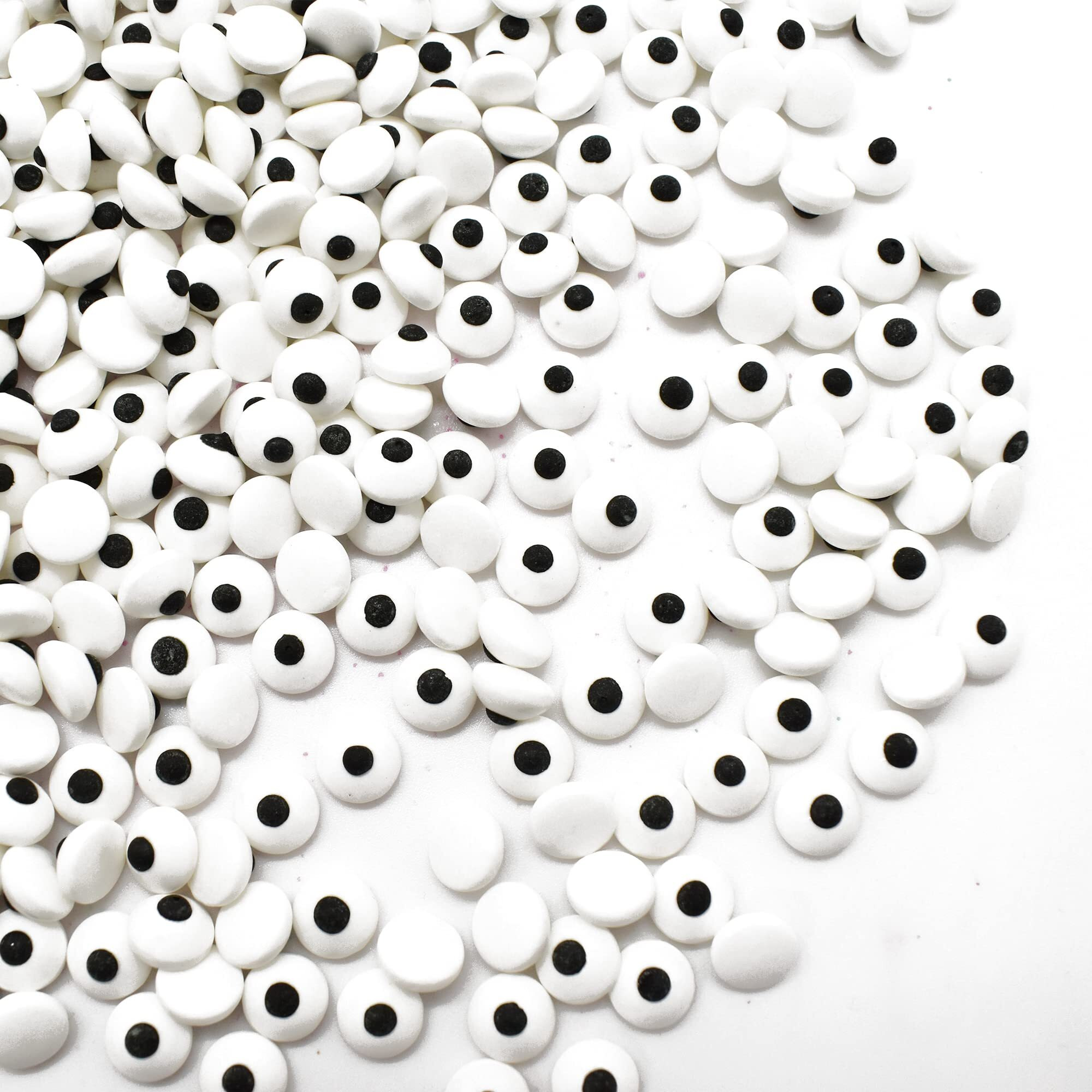 Spooky Eye Toppers - 4 Oz Resealable Stand Up Candy Bag - Edible Baking Decorations - Funny White Googly Eyes For Cupcakes, Cakes, Cookies, Brownies - Halloween, Easter, And Edible Art Project Candy