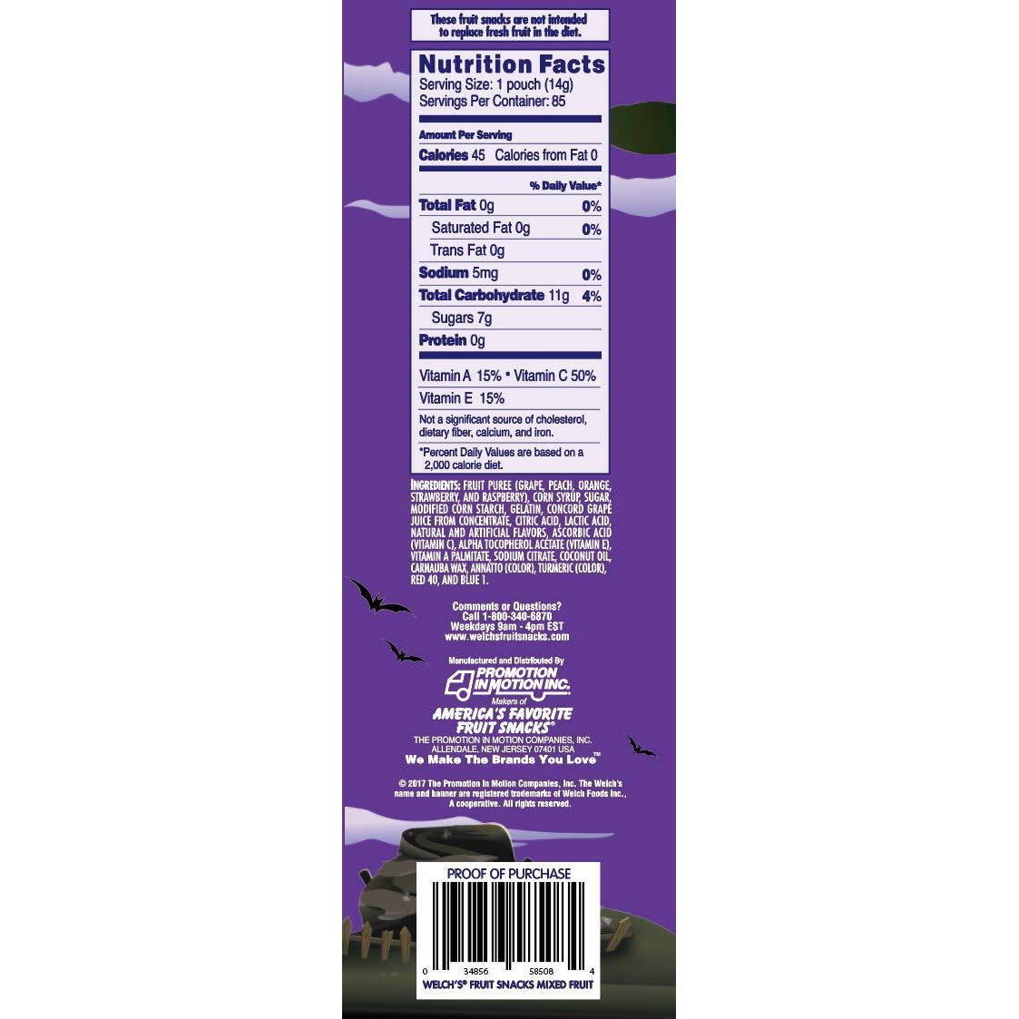 Welch's Halloween Fun Size Fruit Snacks, 0.5 Ounce, 85 Count