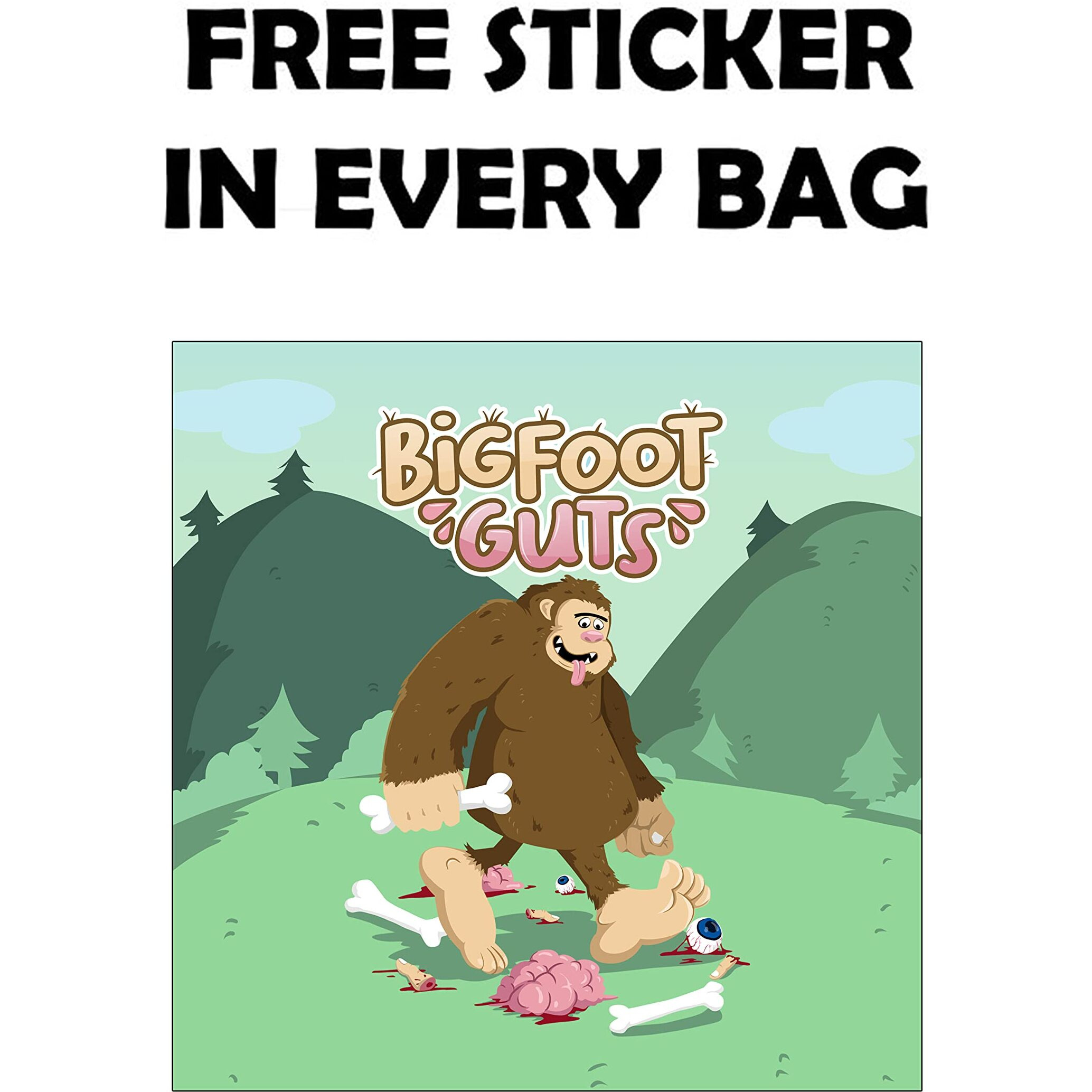 Bigfoot Guts Gummy Mixed Fruit Flavored Body Parts Fun Unique Halloween Candy Gag Gift For Birthday Girls, Boys, Kids & Teens (5.5 Ounces)