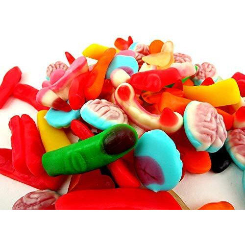 Bigfoot Guts Gummy Mixed Fruit Flavored Body Parts Fun Unique Halloween Candy Gag Gift For Birthday Girls, Boys, Kids & Teens (5.5 Ounces)