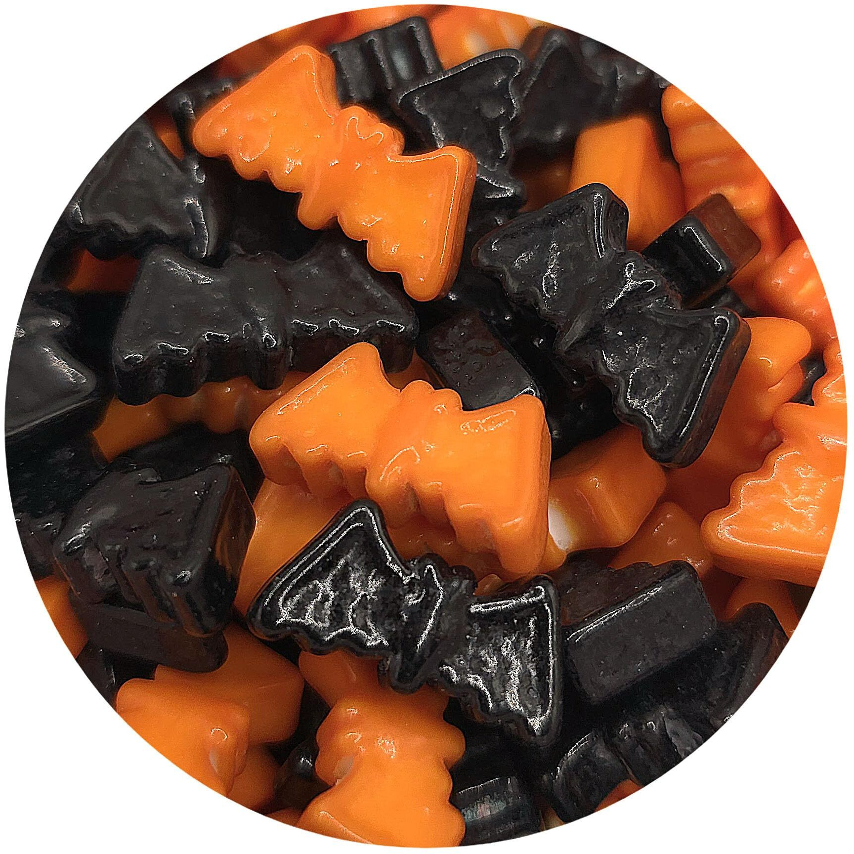 Ncs Orange And Black Bats Edible Candy Toppers, 8 Ounces - Great For Cupcakes, Cookies, Cakes, Cake Pops, And Party Tables