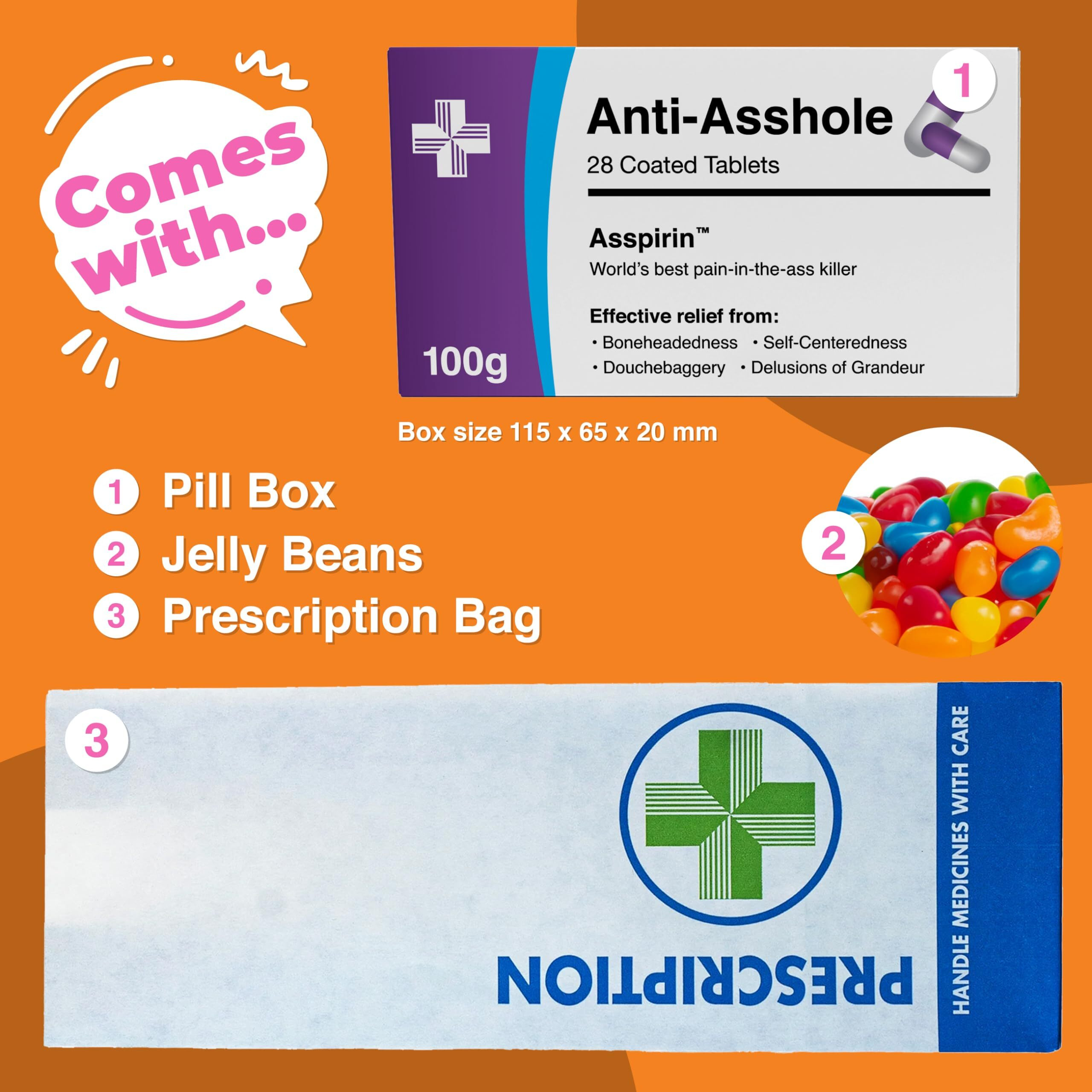 Funny Prank Pill Box, Gag Gifts For Women, 30Th 40Th 50Th 60Th 70Th Birthday Gifts For Him, Novelty Joke Birthday Gifts For Girlfriend, Birthday Gift Hamper For Her, Secret Santa, Stocking Filler