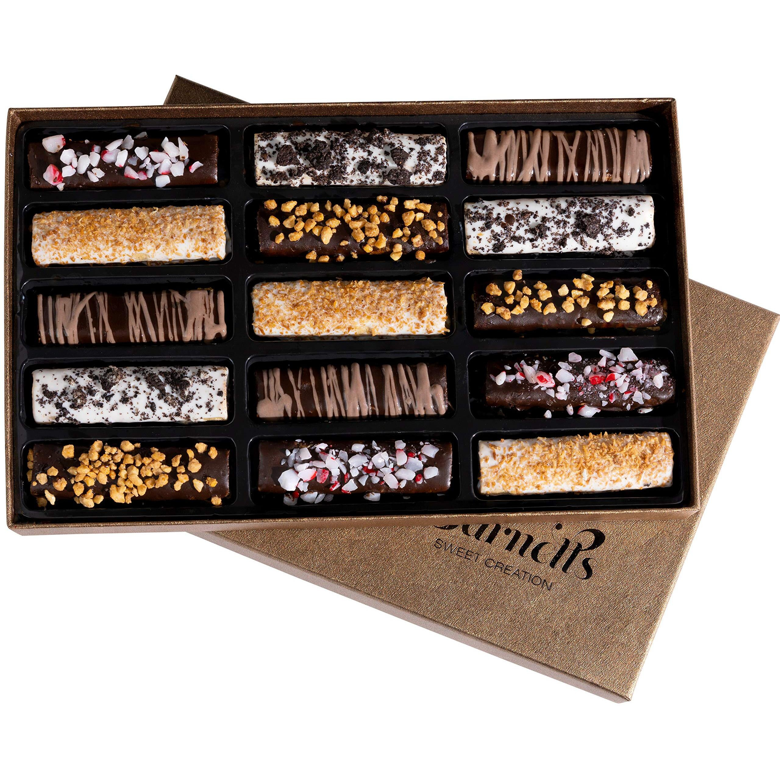 Chocolate Gift Baskets, 15 Crepes Cookie Chocolates Box, Covered Cookies Holiday Gifts, Prime Gourmet Candy Basket, Mens Food Delivery Ideas For Women Him Her Mom Dad Daughter Wife Kids
